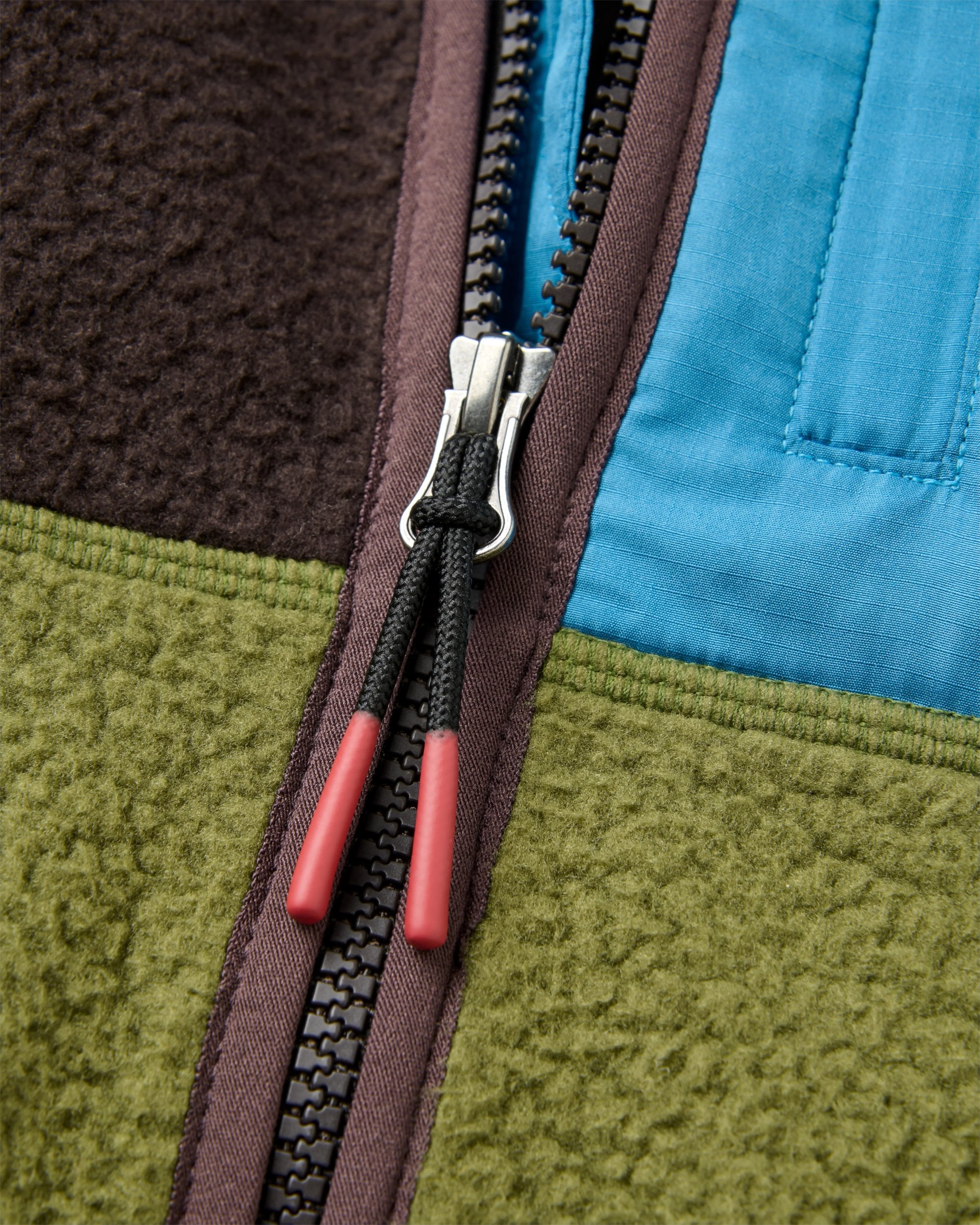 Offgrid Full Zip Sherpa Fleece - Espresso/Khaki - Flatlay