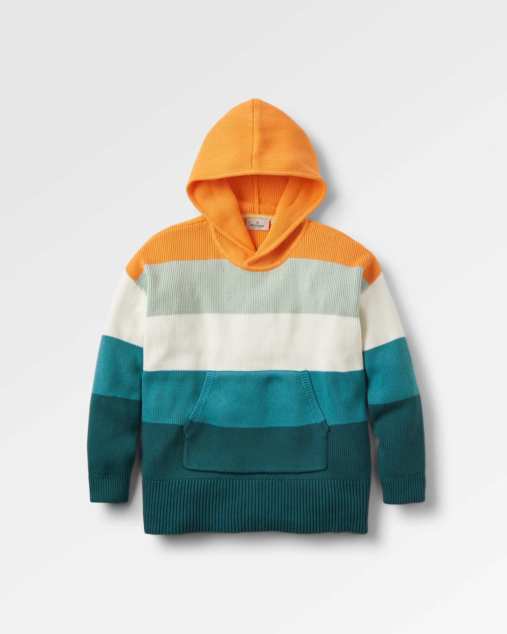 Moments Oversized Organic Cotton Knitted Hoodie - Multi Stripe