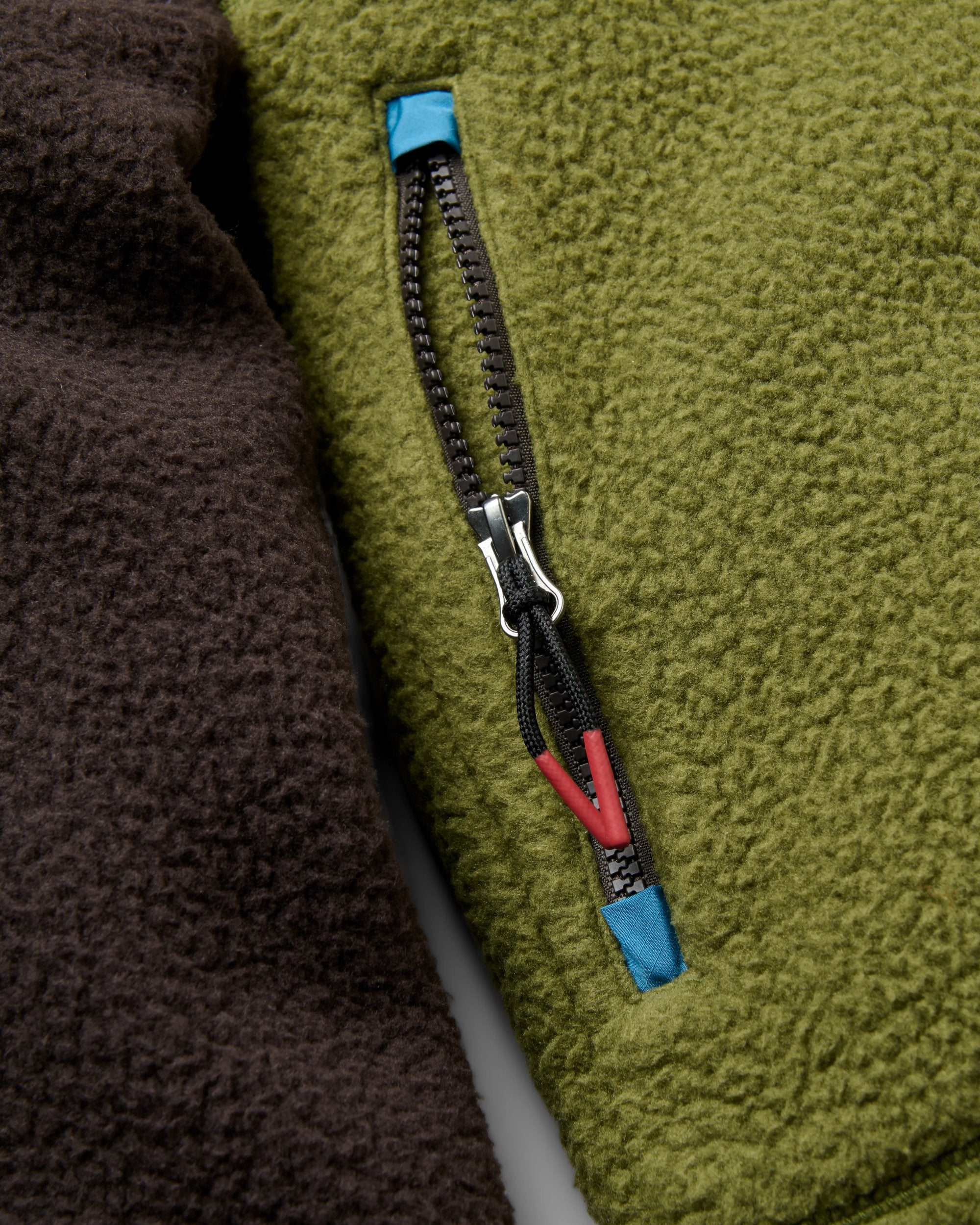 Offgrid Full Zip Sherpa Fleece - Espresso/Khaki - Flatlay