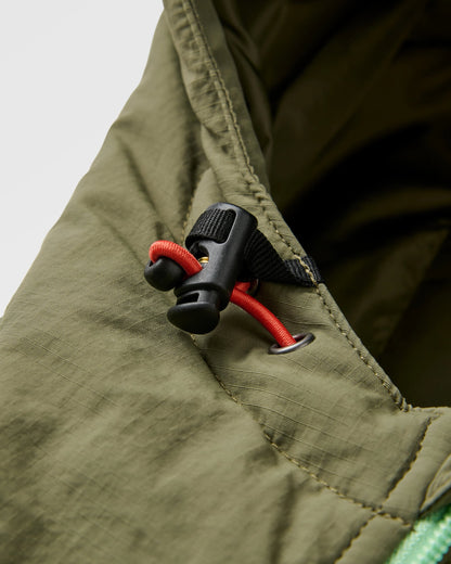 Ocean Recycled Insulated Anorak - Dark Denim/ Dusty Olive - Flatlay