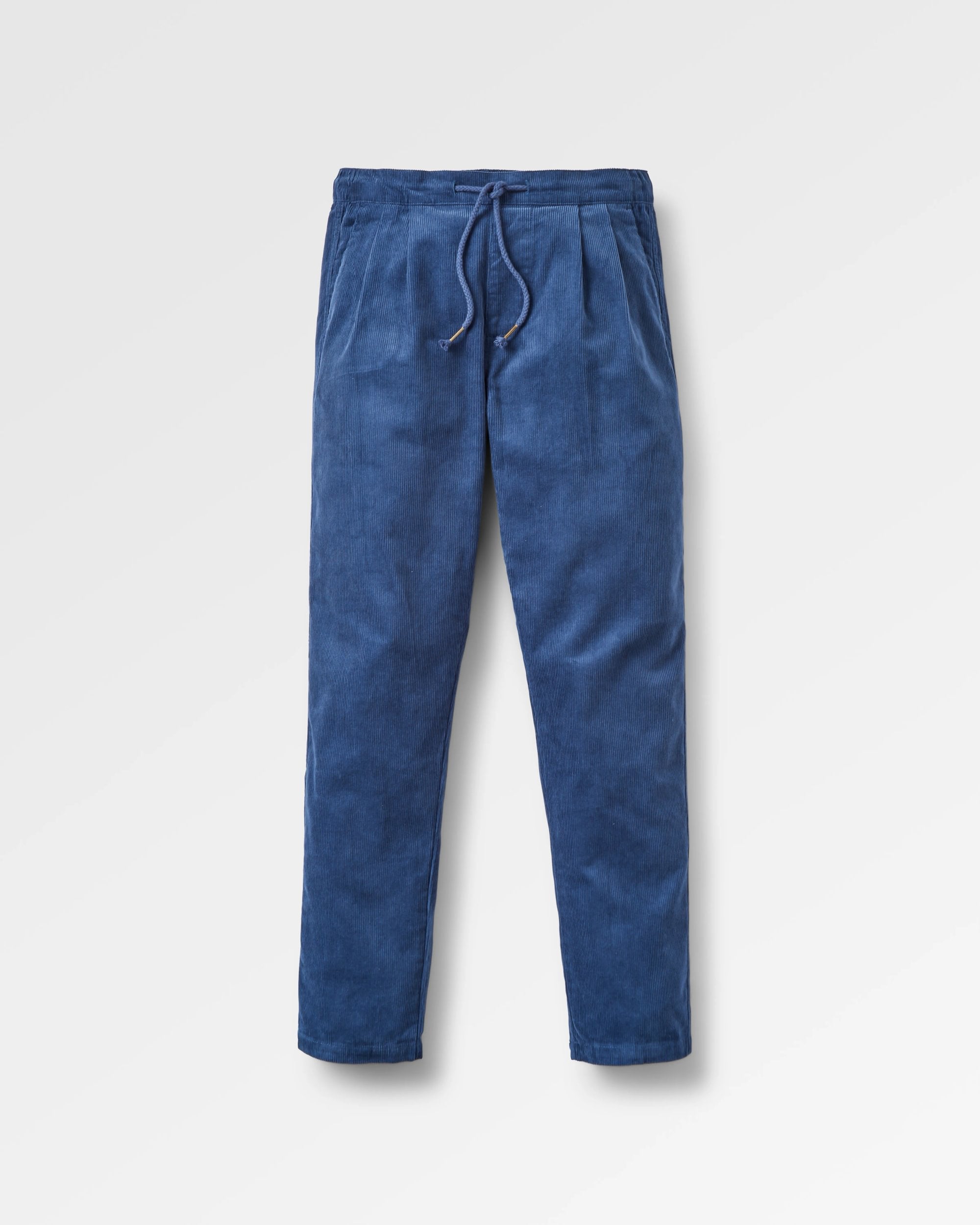 Compass Recycled Corduroy Trouser - Dark Denim - Flatlay