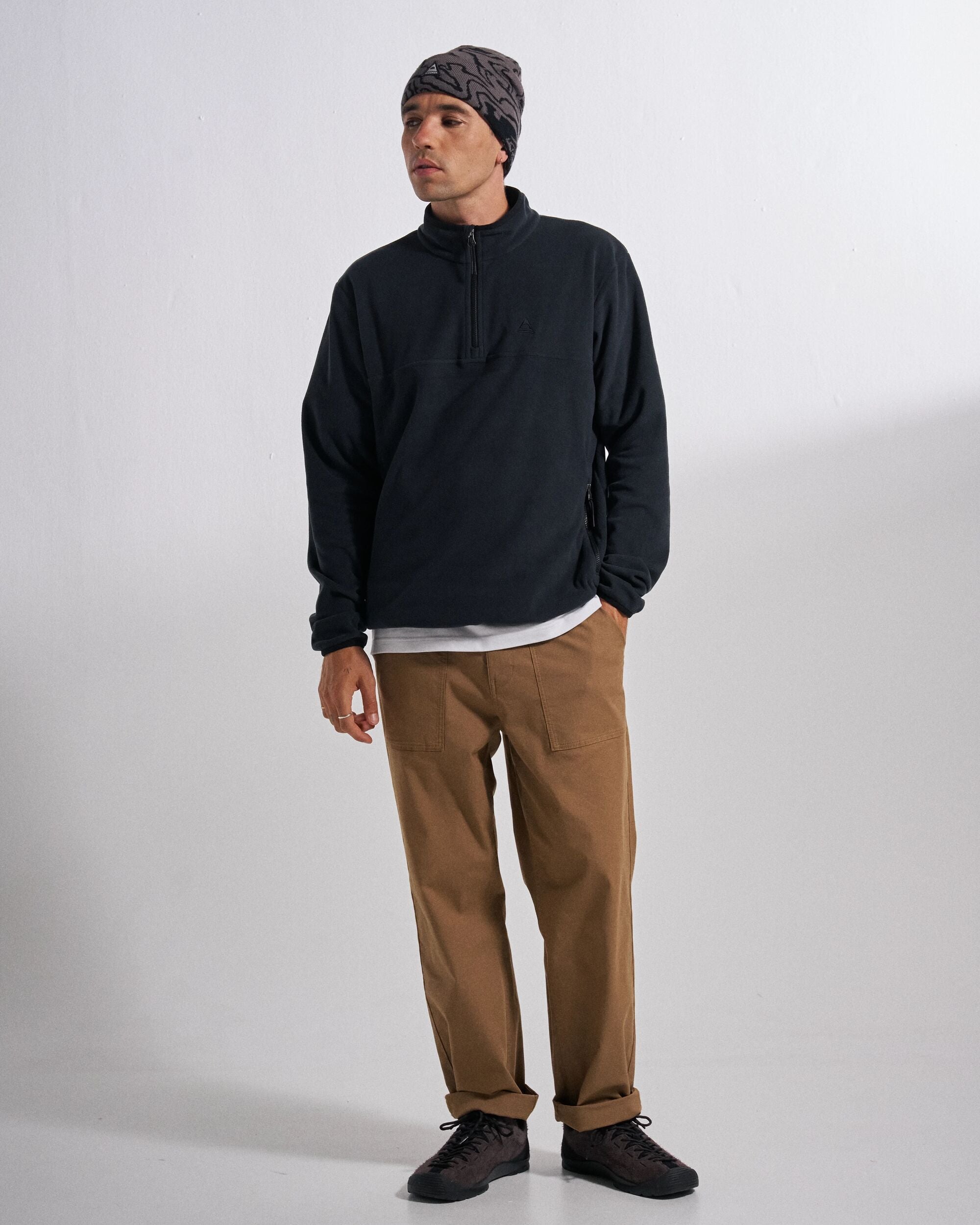 Set Off Polartec® 1/4 Zip Fleece - Black - Studio Model