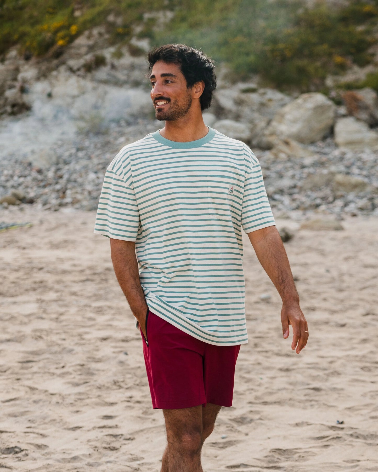 Zen Recycled Relaxed Fit T-Shirt - Deep Sea Stripe