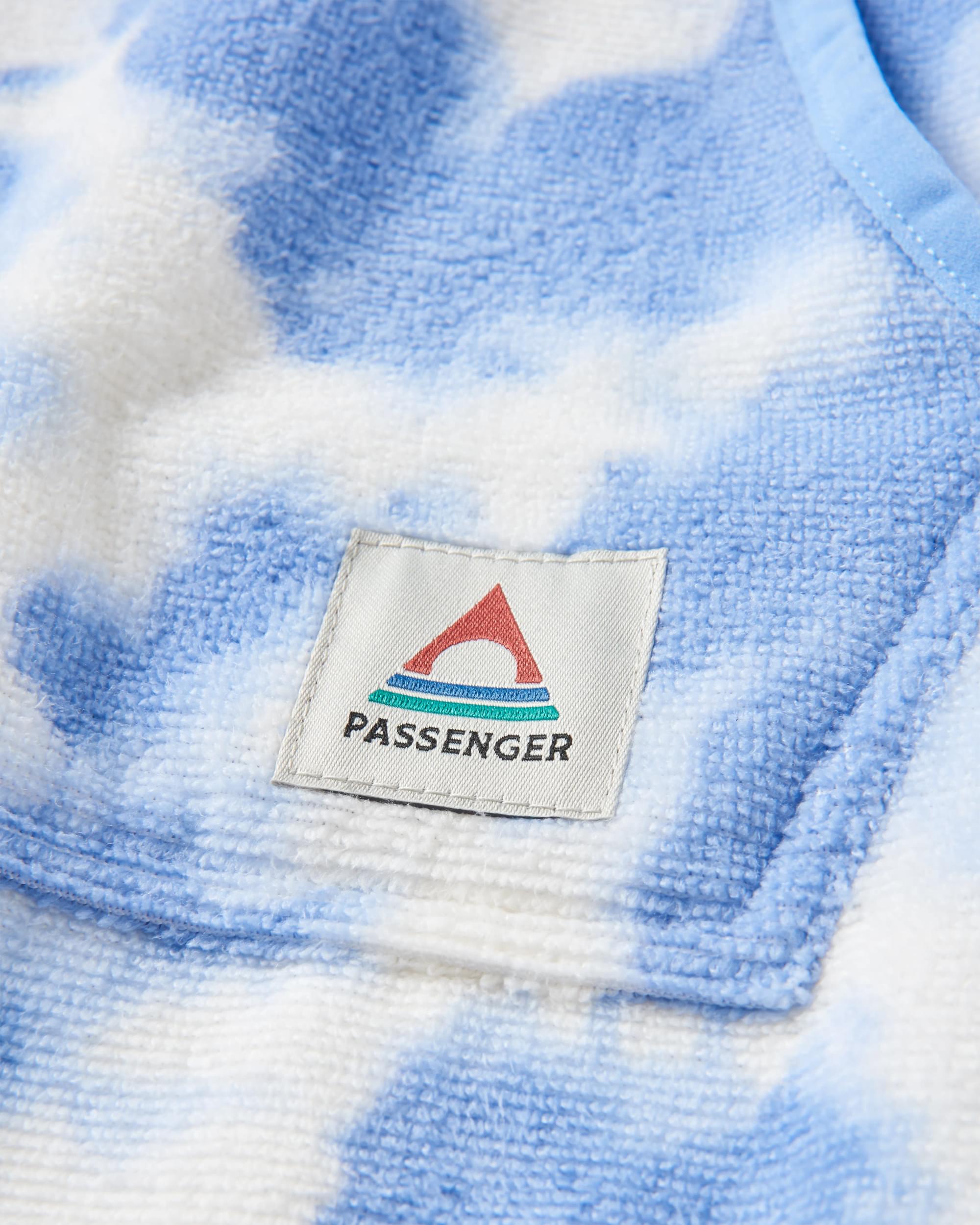 Tulum Recycled Towel Poncho - Tie Dye Cornflower - Flatlay