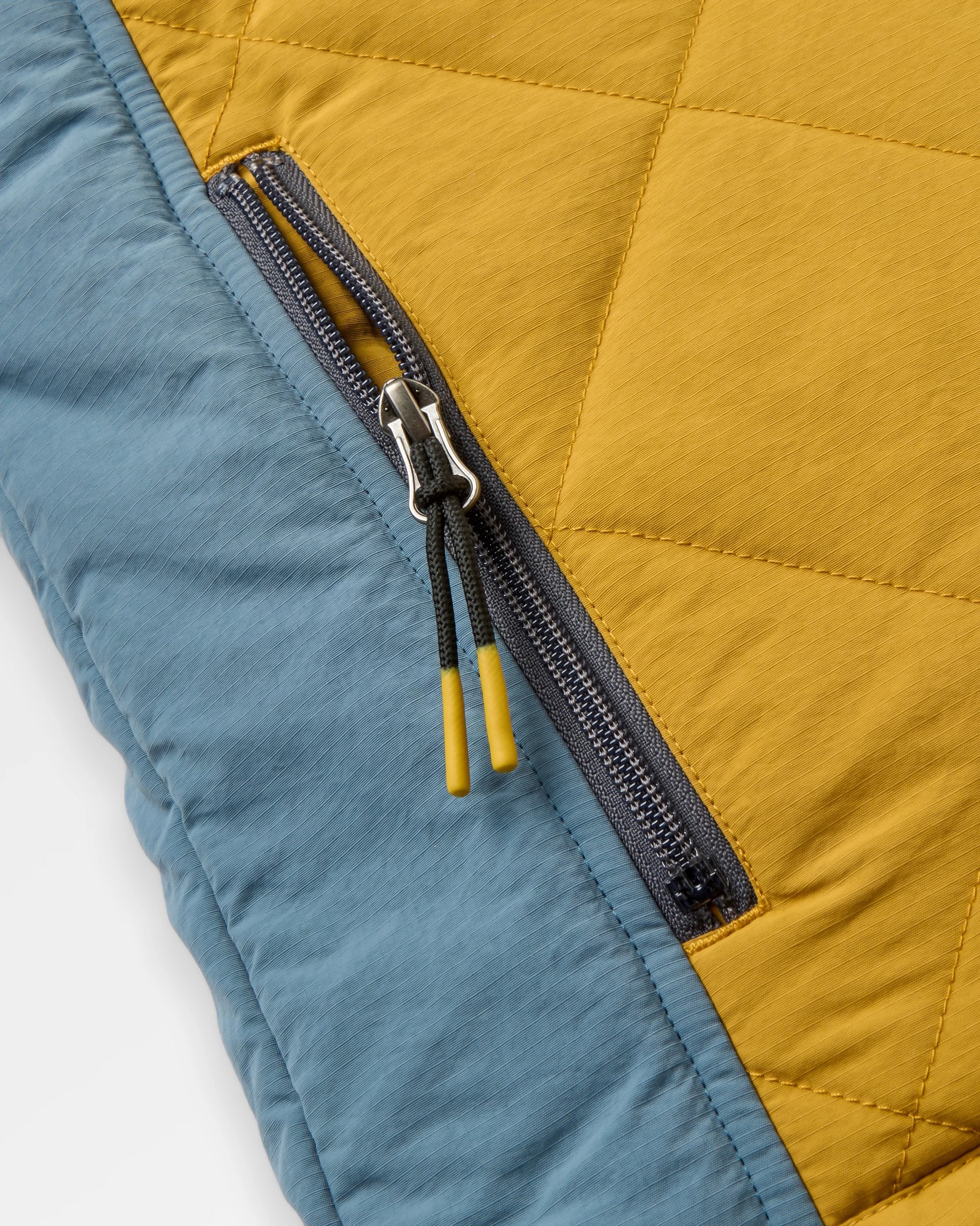 Lara Quilted Jacket - Charcoal/Dusty Ochre - Flatlay