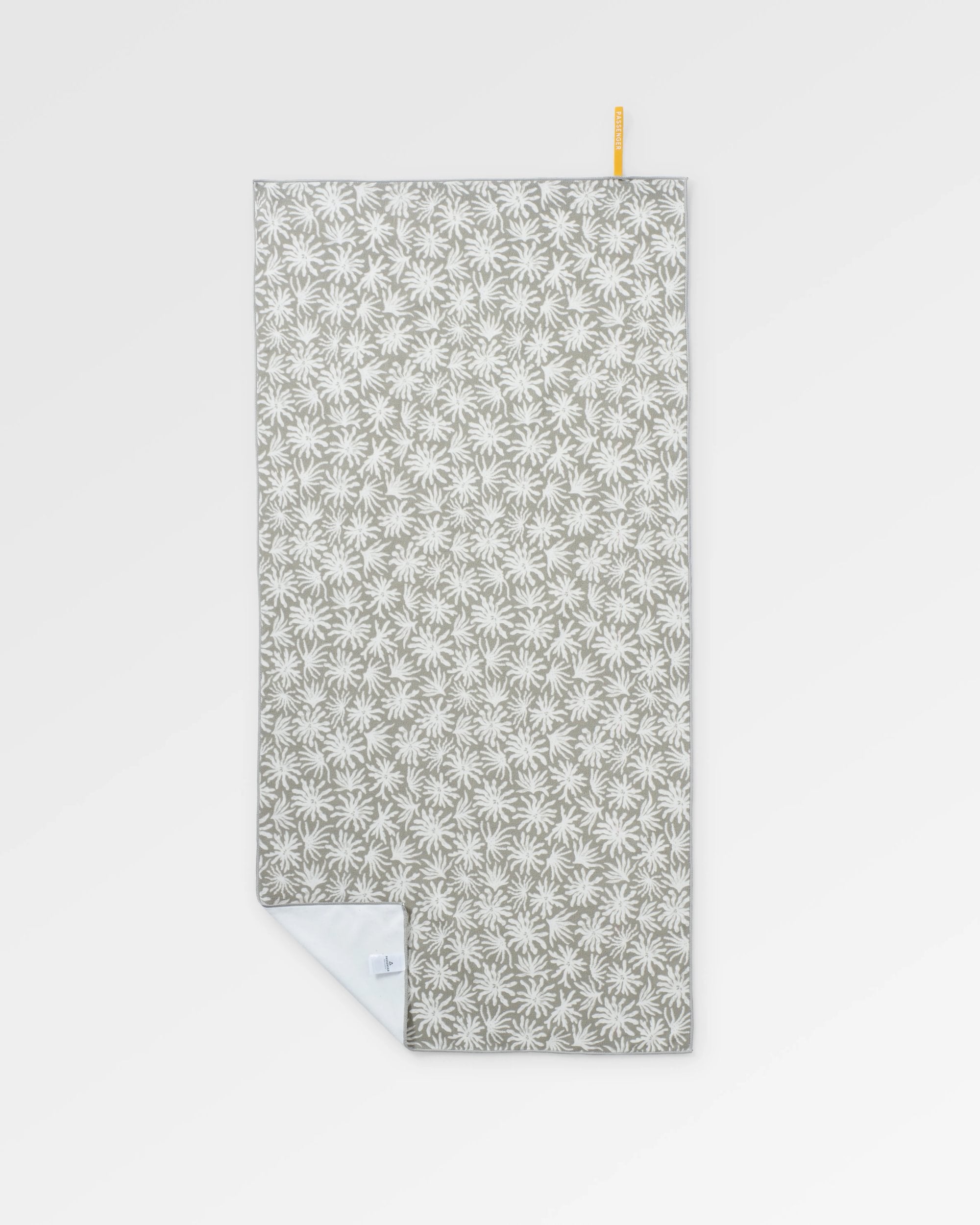 Travel Recycled Quick Dry Towel - Seaweed Pebble Grey - Flatlay