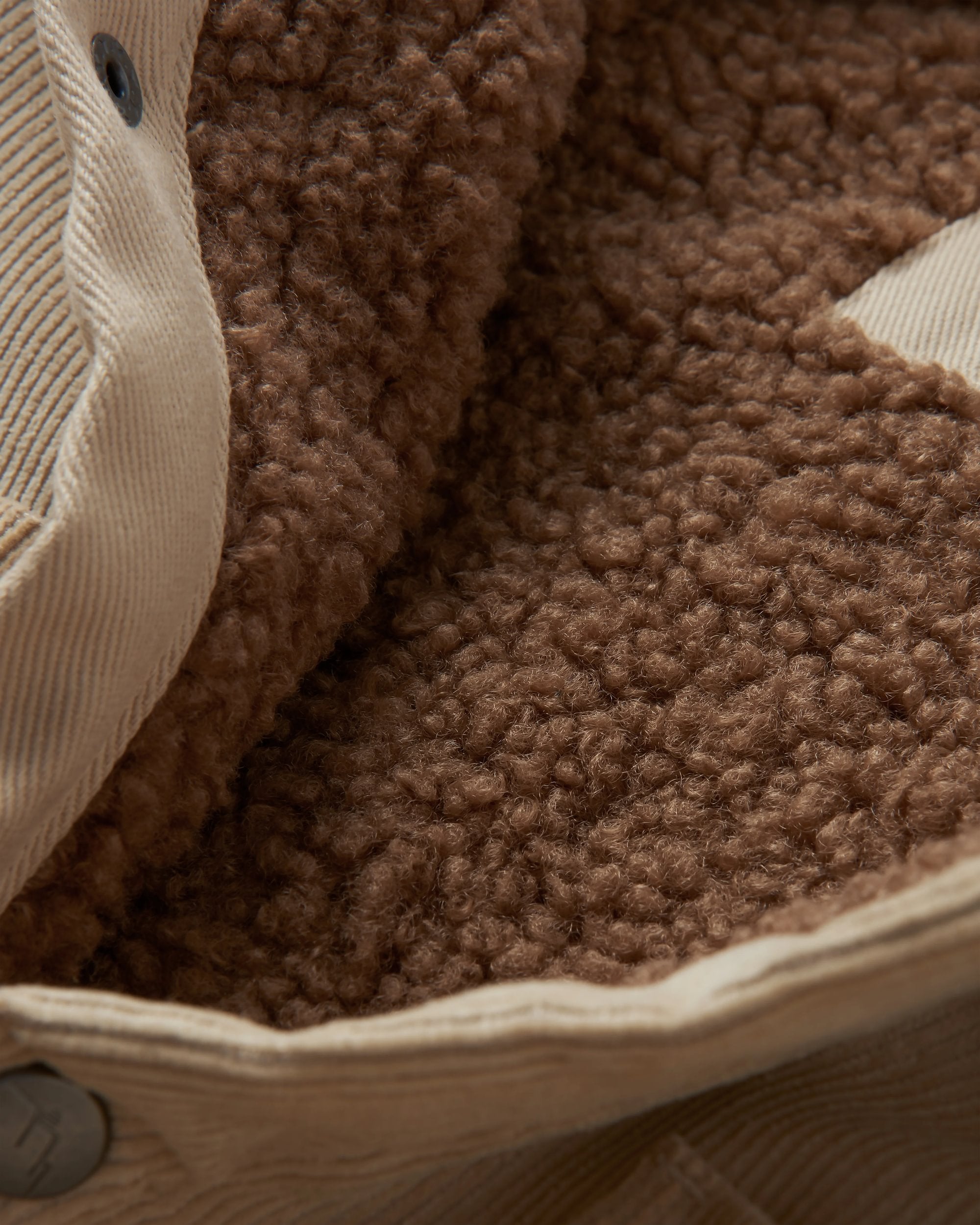 Kodiak Sherpa Lined Cord Overshirt - Stone - Flatlay