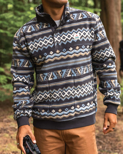 Take It Easy Polar Fleece - Geo Stripe Faded Black  - Lifestyle