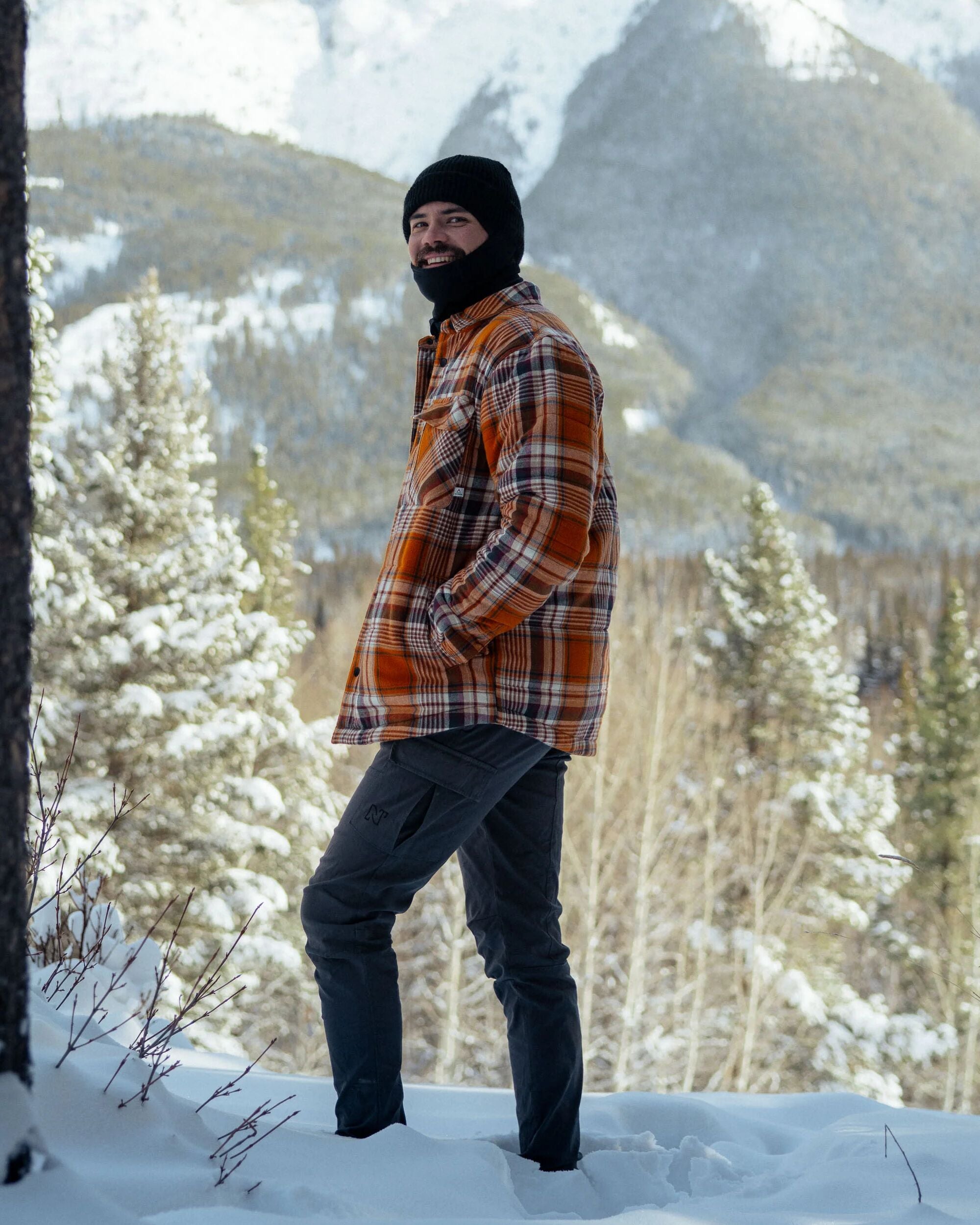 Taranaki Quilted Overshirt - Retro Orange Check - IGC
