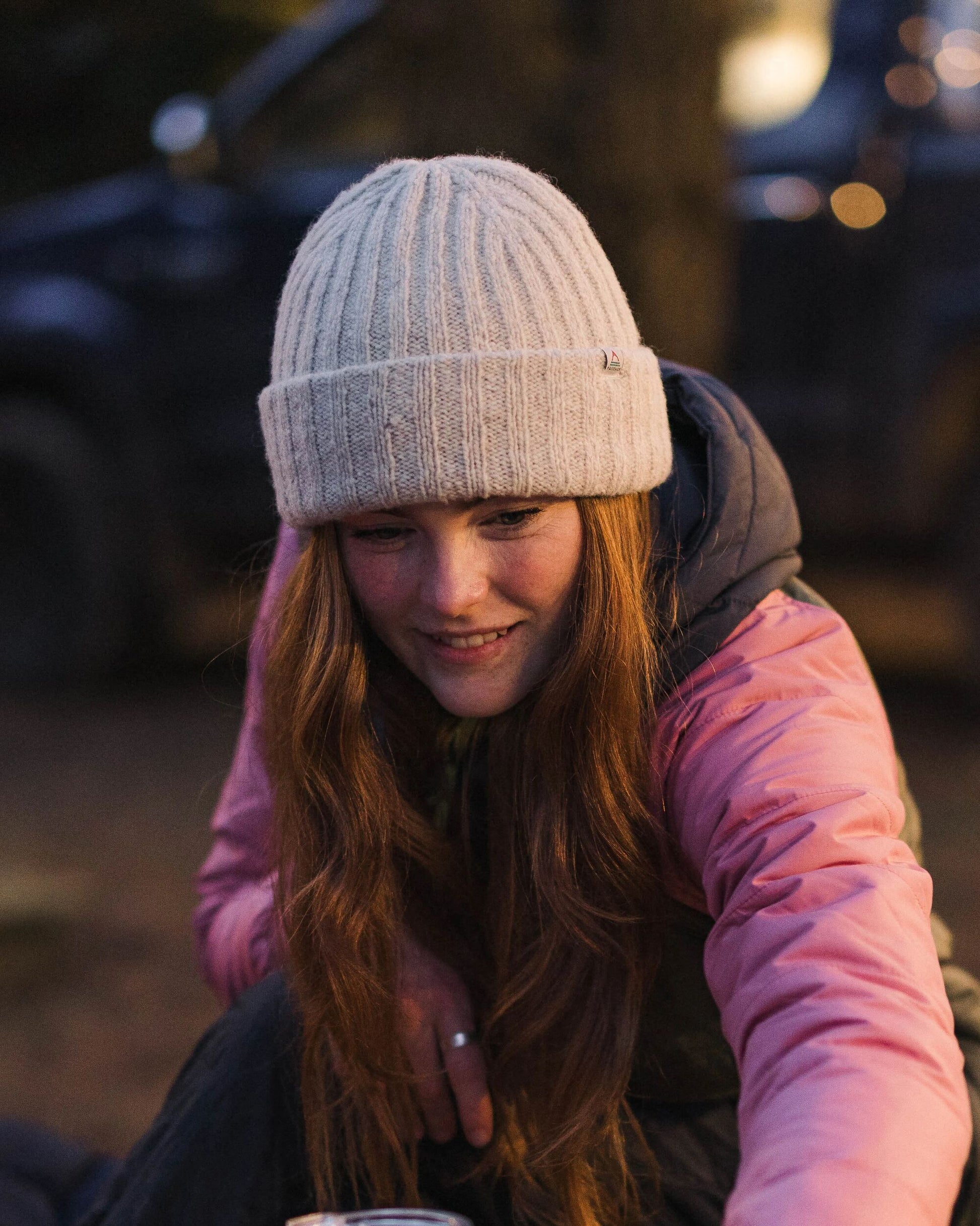 Womens_Fisherman Recycled Beanie - Vintage White