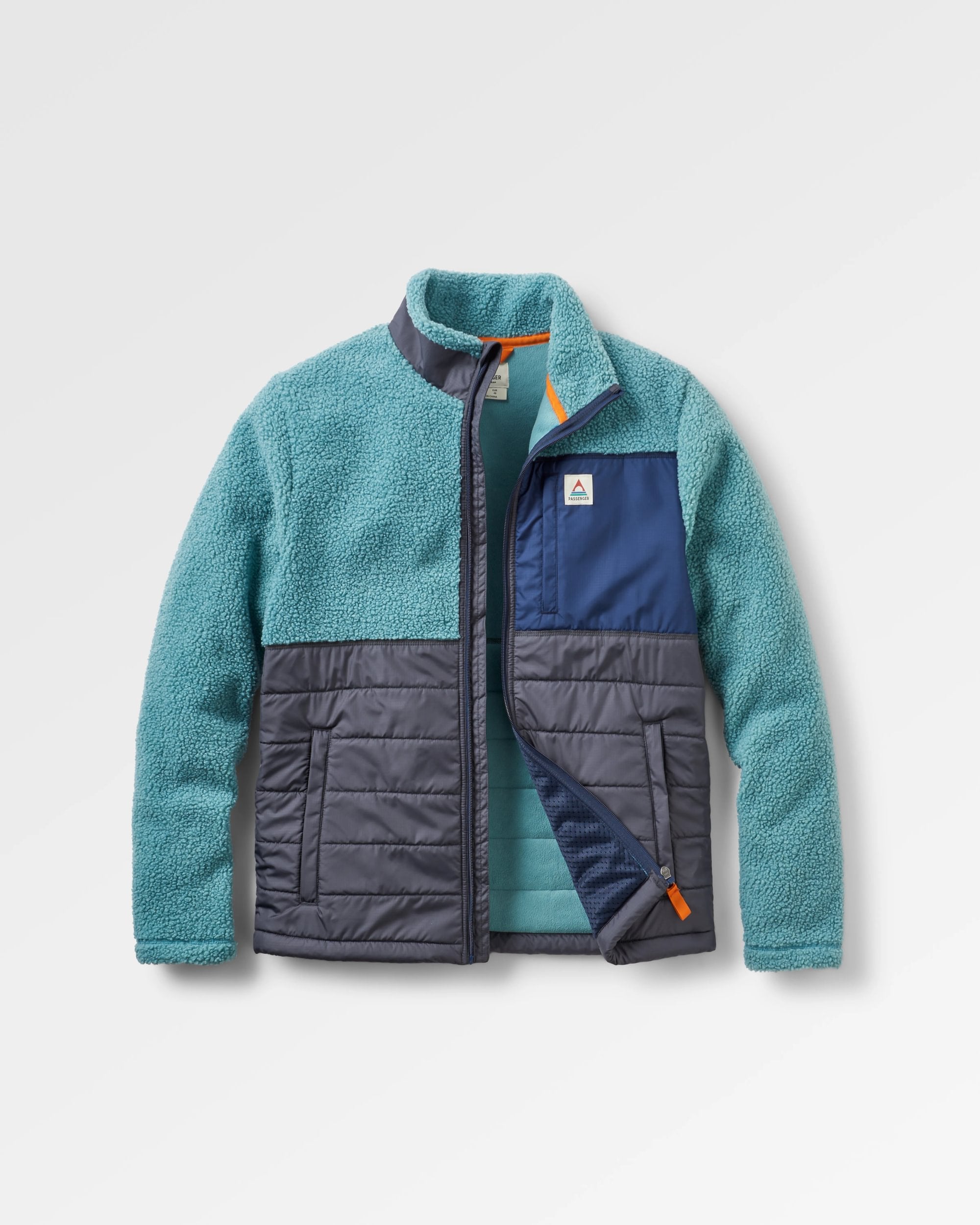 Born Explorer Recycled Polar-Lined Sherpa Fleece - Arctic/Charcoal - Flatlay