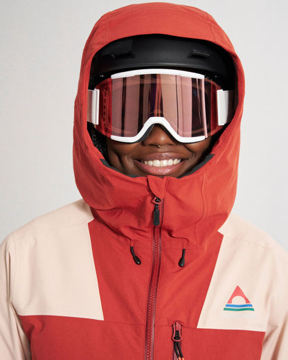 Snowscape Women's Recycled Jacket - Red Ochre/Blush - Studio Model