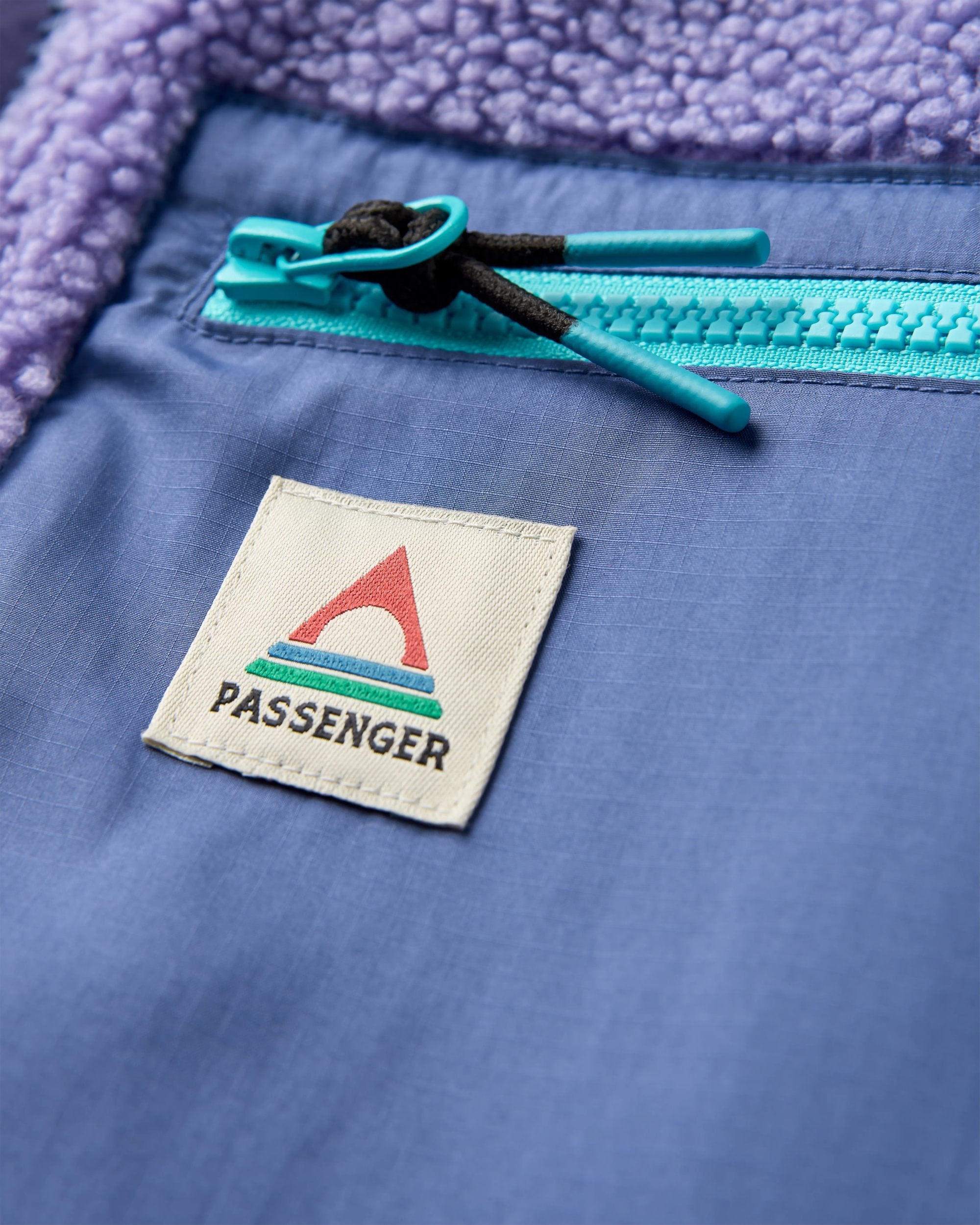 Ravi Recycled Sherpa Fleece - Retro Purple - Flatlay