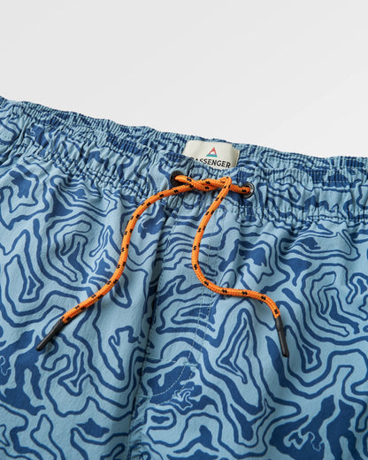 Drifter Beach Lined Short - Strata Swirl Arctic - Flatlay