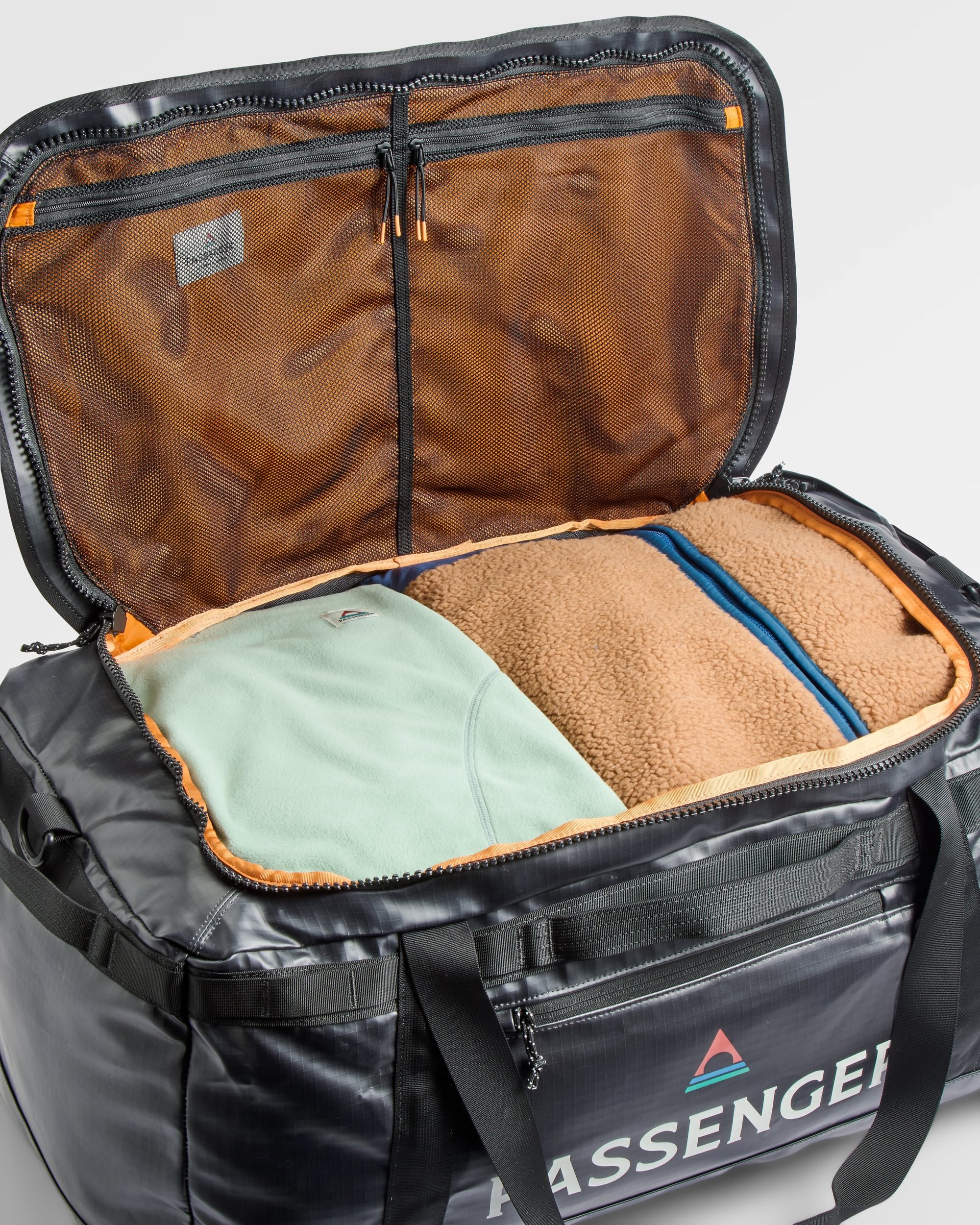 Roamer Recycled 80L Duffel Bag - Phantom Black - Flatlay