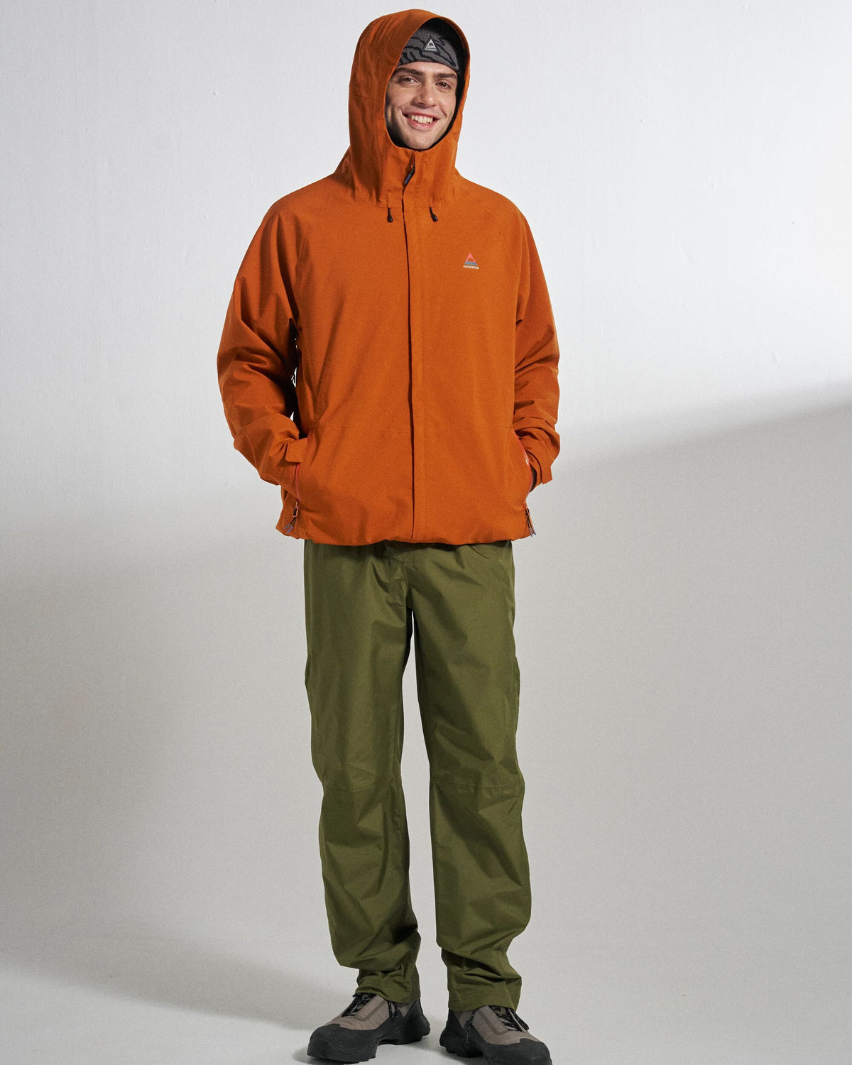 Five Season Waterproof Jacket - Sunset Orange - Studio Model