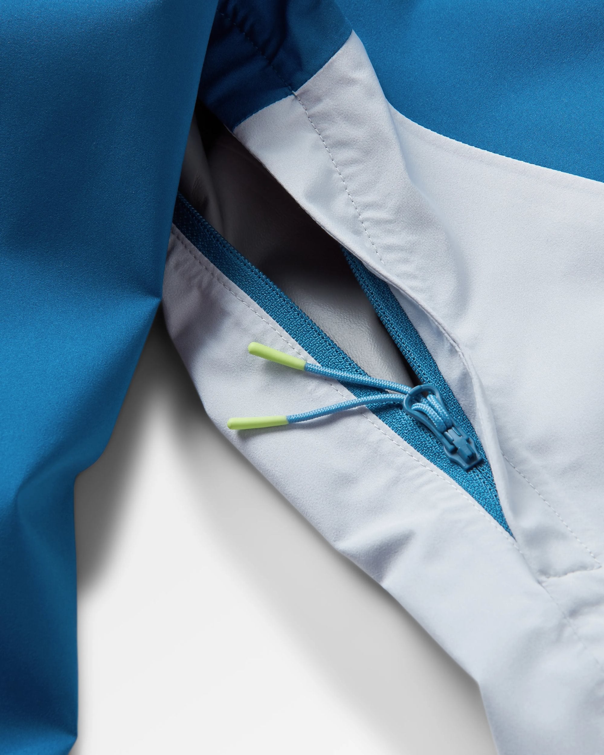 Downpour Recycled Waterproof Jacket - Tidal Blue/Blue Steel - Flatlay