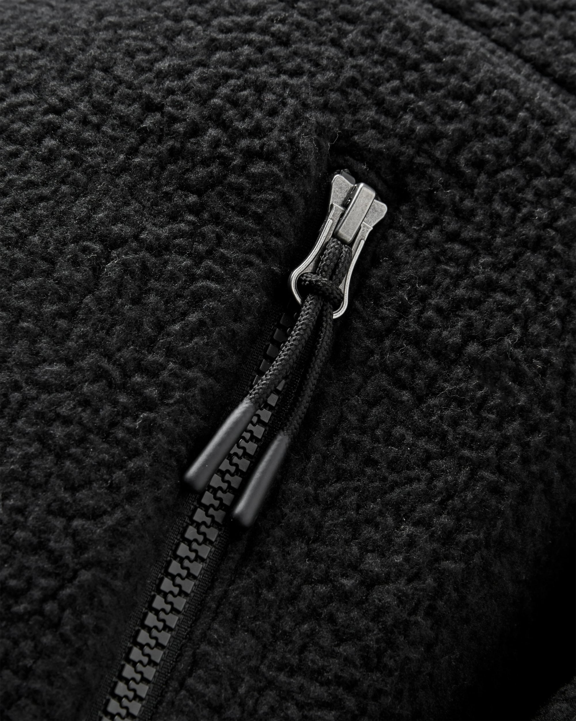 Home Full Zip Sherpa Fleece - Black - Flatlay