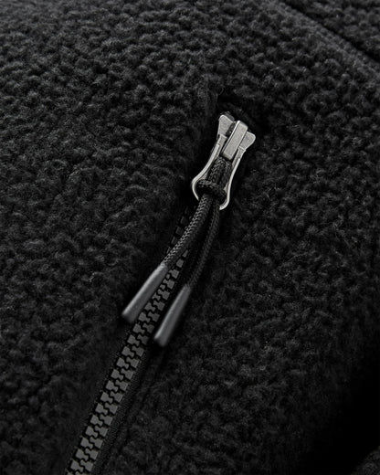 Home Full Zip Sherpa Fleece - Black - Flatlay