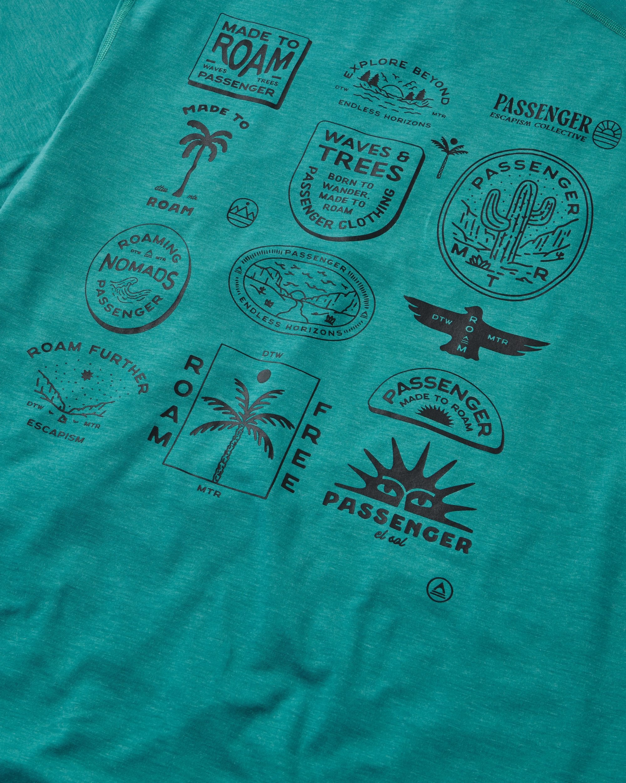 Men's Solscape Active T-Shirt - Ocean Teal Marl - Flatlay