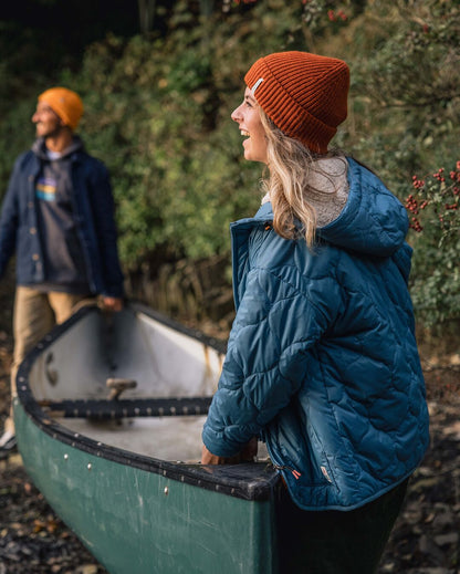 Earthy Recycled Sherpa Lined Insulated Jacket - Washed Blue