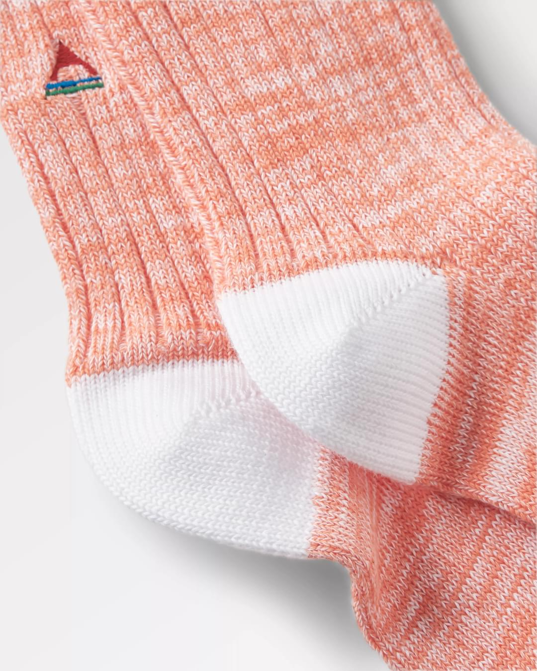 Organic Mid-weight Rib Socks - Apricot - Flatlay