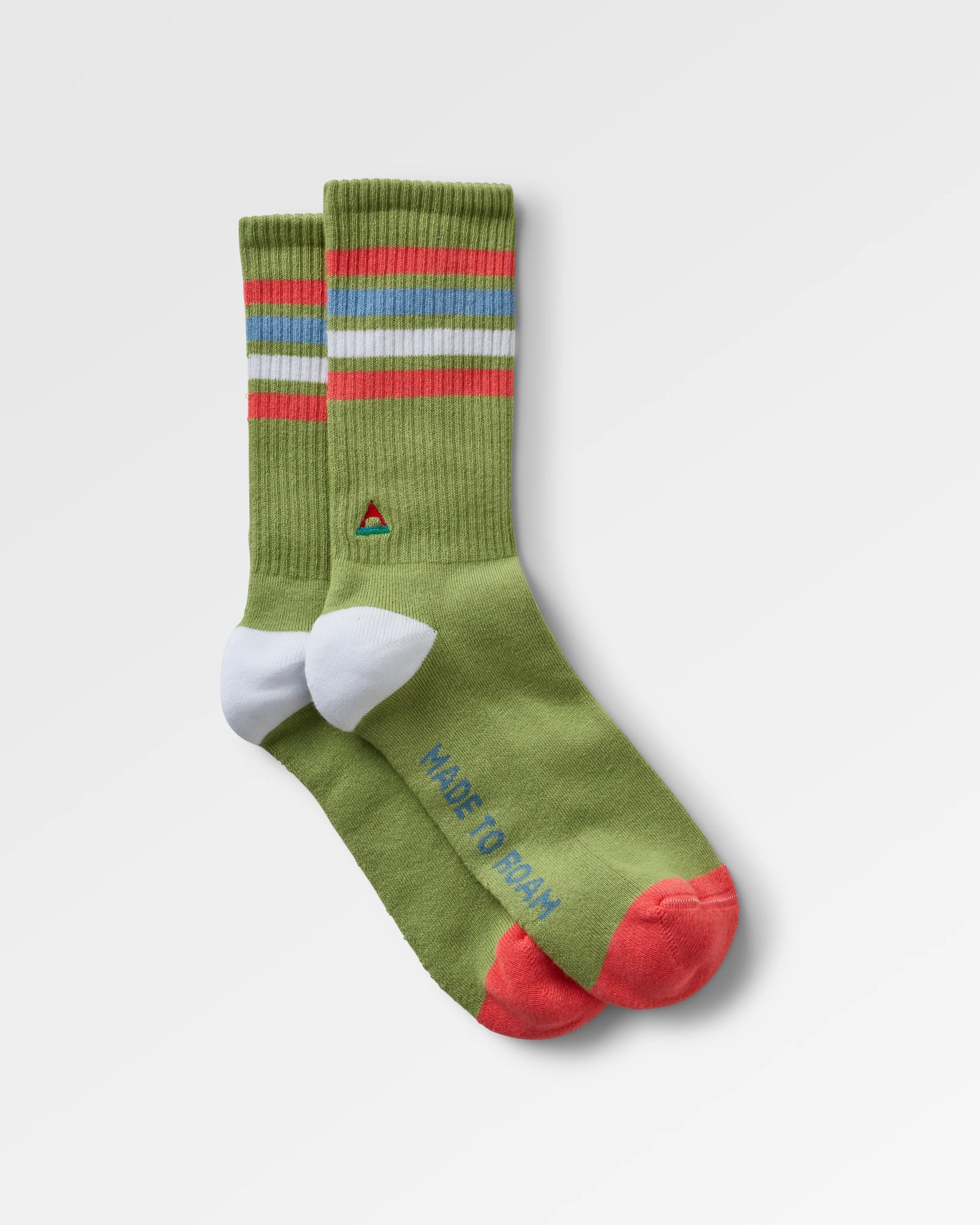 Organic Midweight Crew Socks - Pistachio - Flatlay