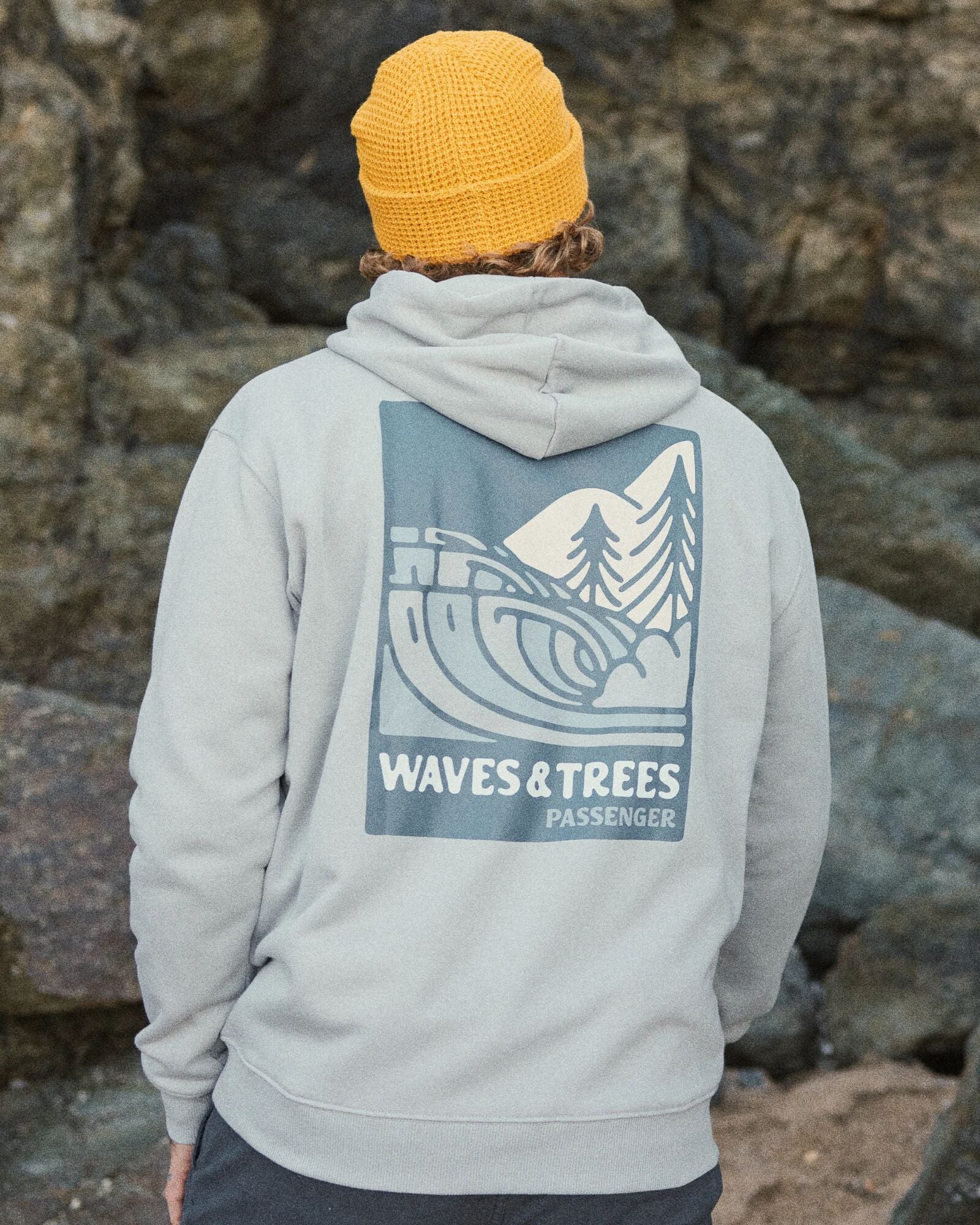 Waves & Trees Organic Cotton Hoodie - Steel Grey - Lifestyle