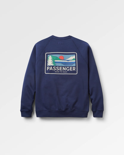 Roamer Men's Organic Cotton Sweatshirt - Rich Navy - Flatlay