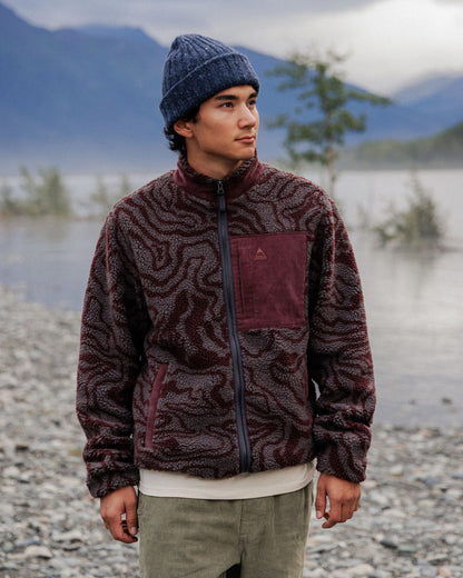 Trekker Deep-Pile Sherpa Fleece - Strata Swirl Brambleberry - Lifestyle
