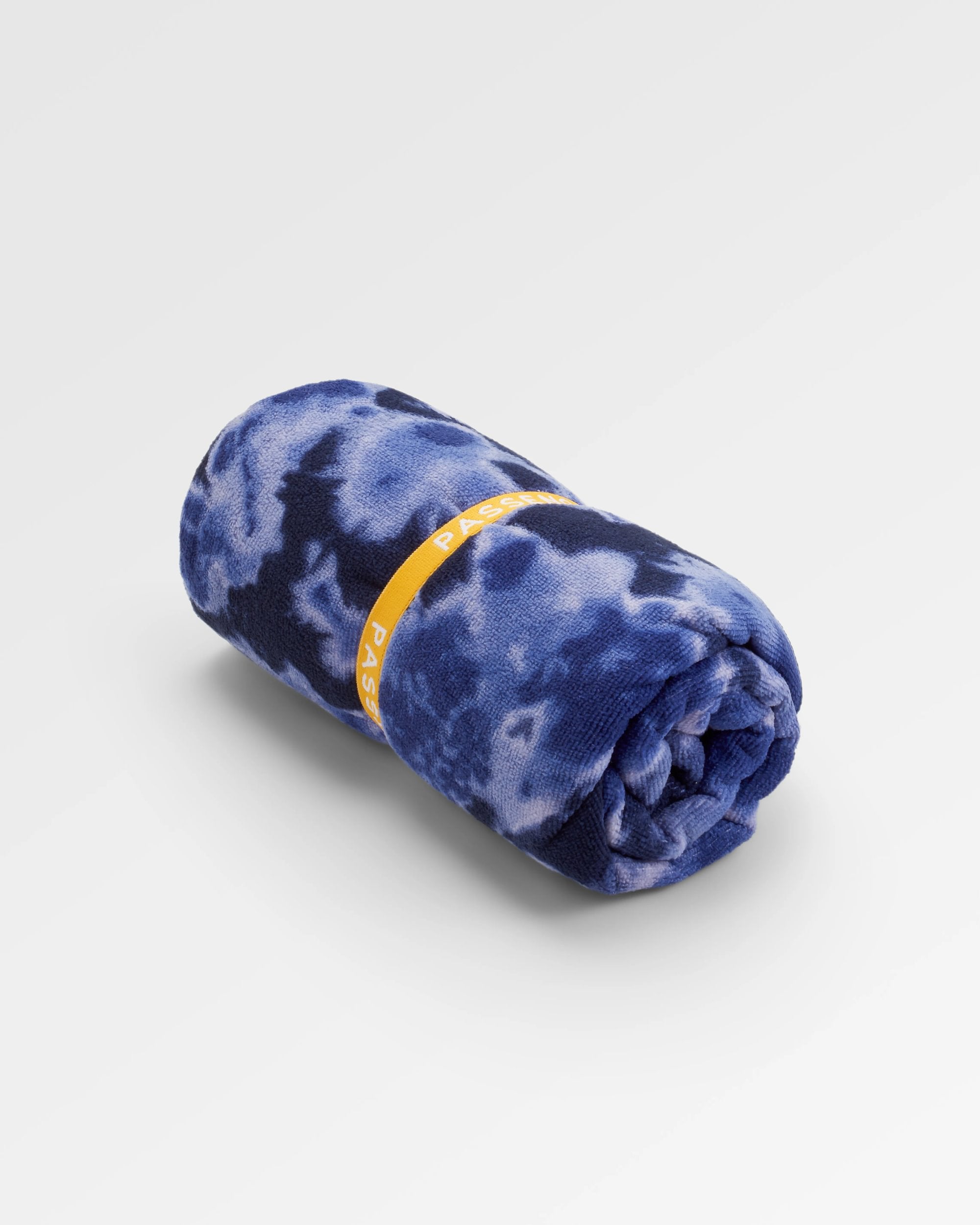 Travel Recycled Quick Dry Towel - Tie Dye Dark Denim - Flatlay