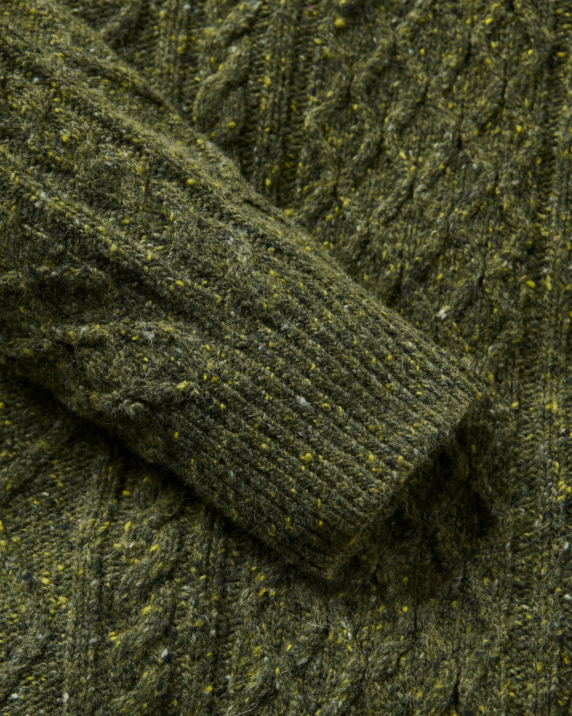 Sandbar Merino Blend Knitted Jumper - Khaki - Flatlay