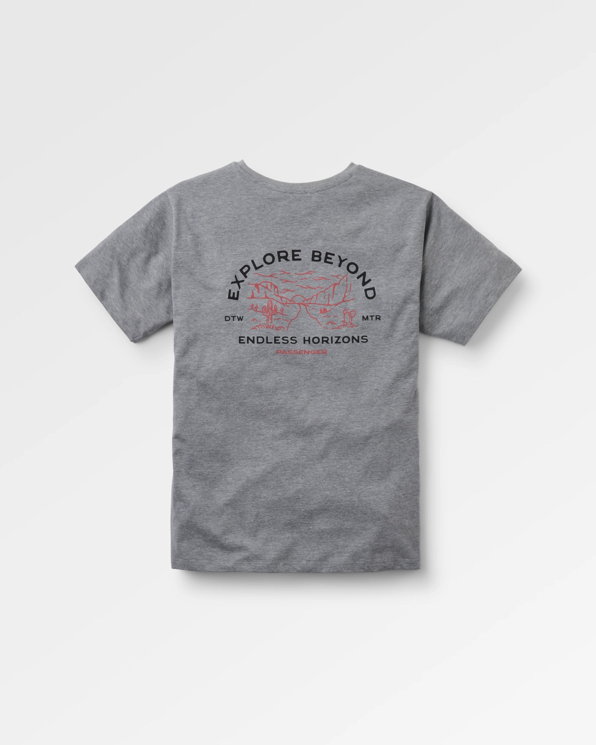 Horizons T-Shirt - Grey Marl - Flatlay