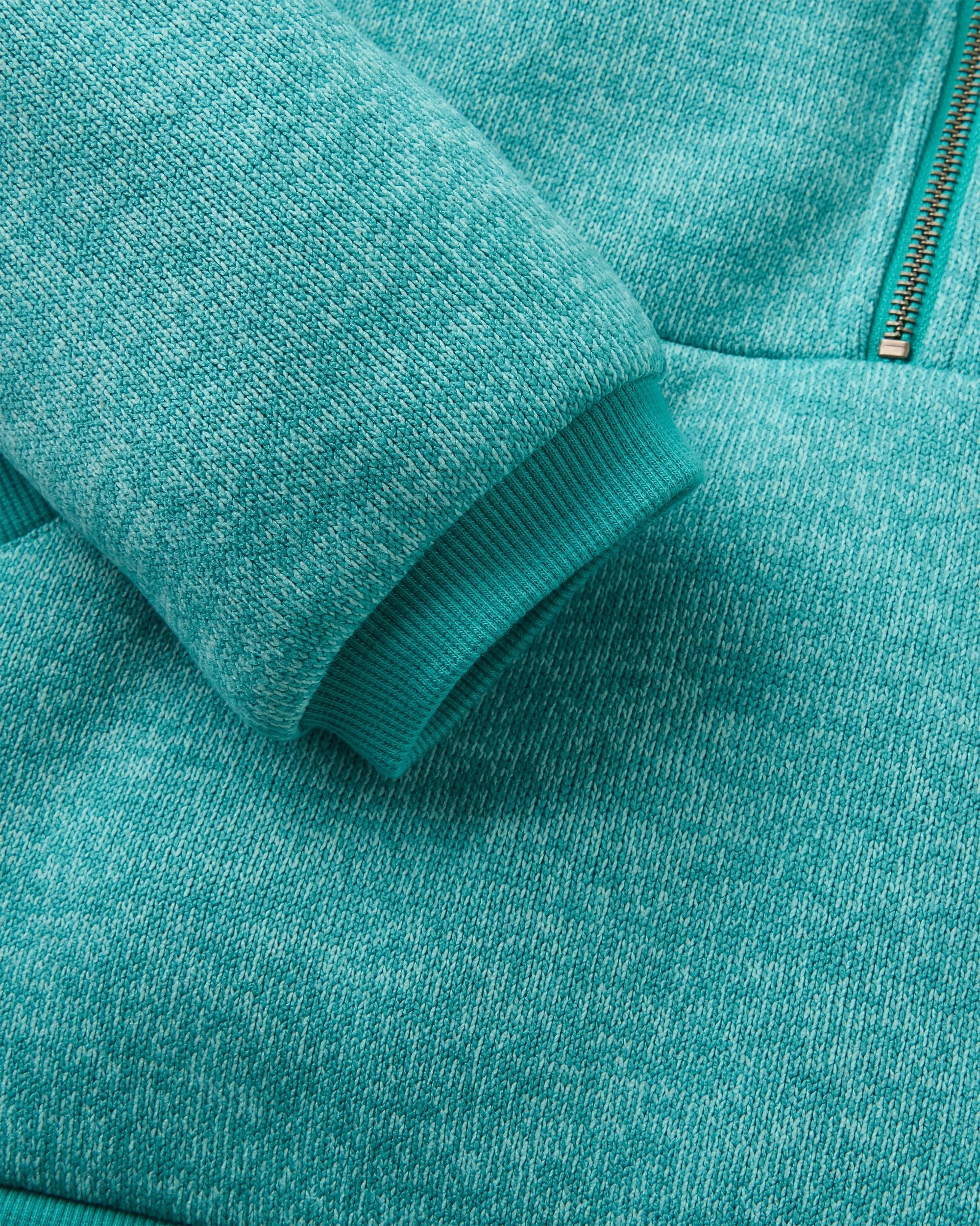 Big Skies Fleece Lined 1/2 Zip Sweatshirt - Pacific Green - Flatlay