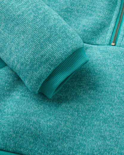 Big Skies Fleece Lined 1/2 Zip Sweatshirt - Pacific Green - Flatlay