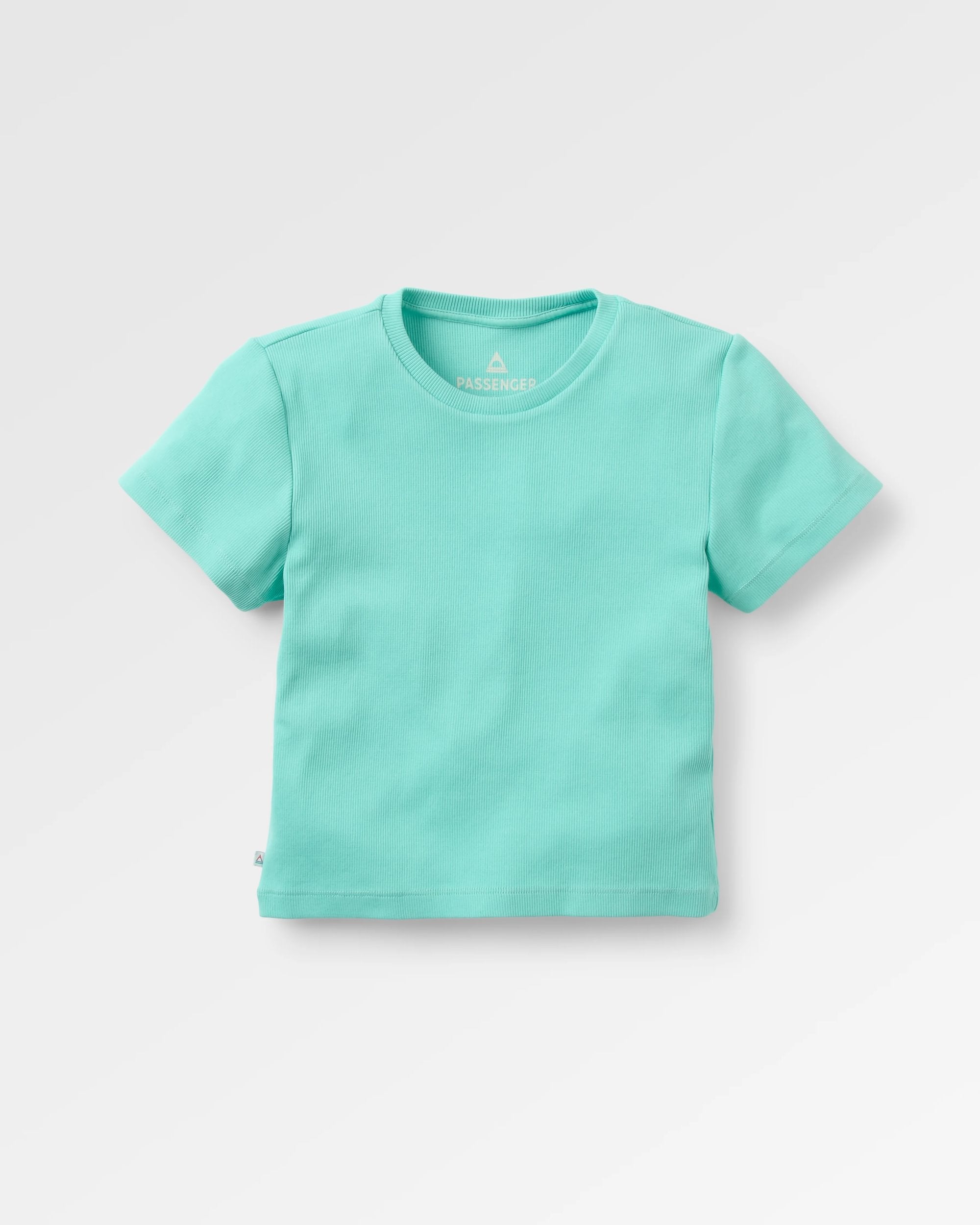 Out There Ribbed T-Shirt - Aqua - Flatlay