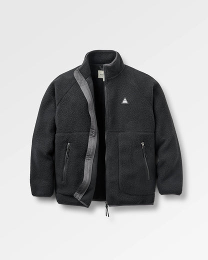 Home Full Zip Sherpa Fleece - Black - Flatlay