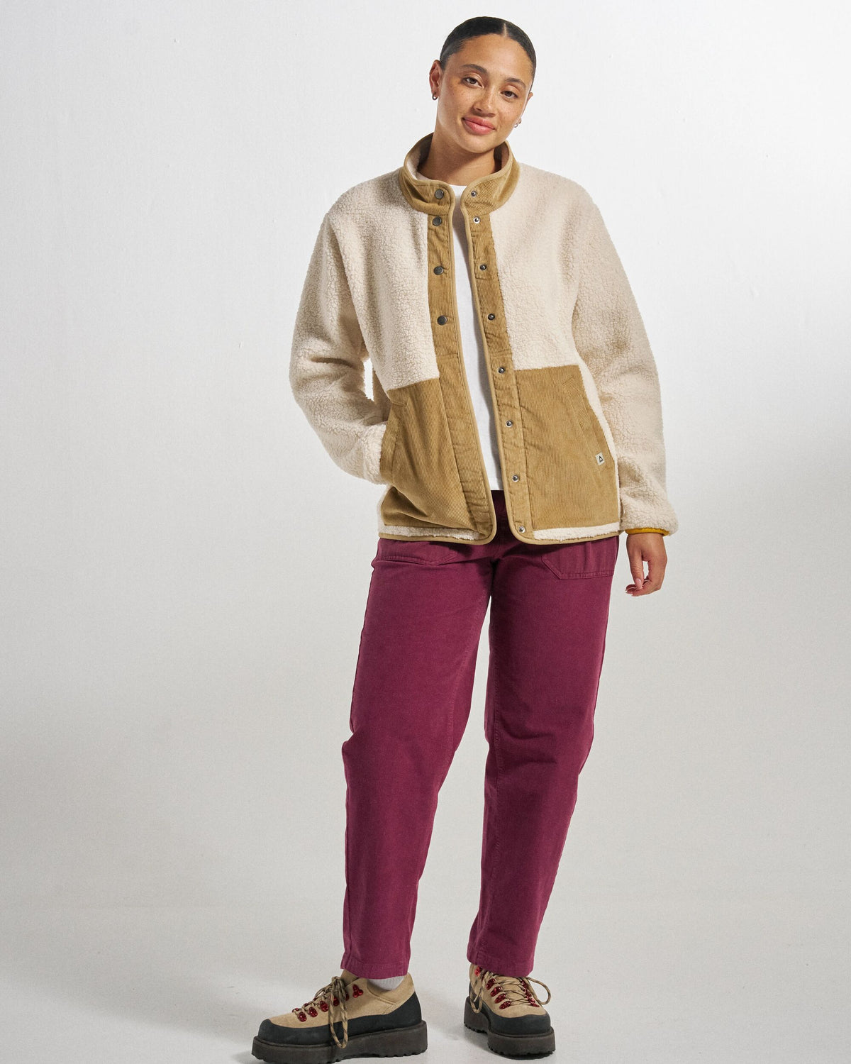 Clover Sherpa Fleece - Vintage White - Studio Model