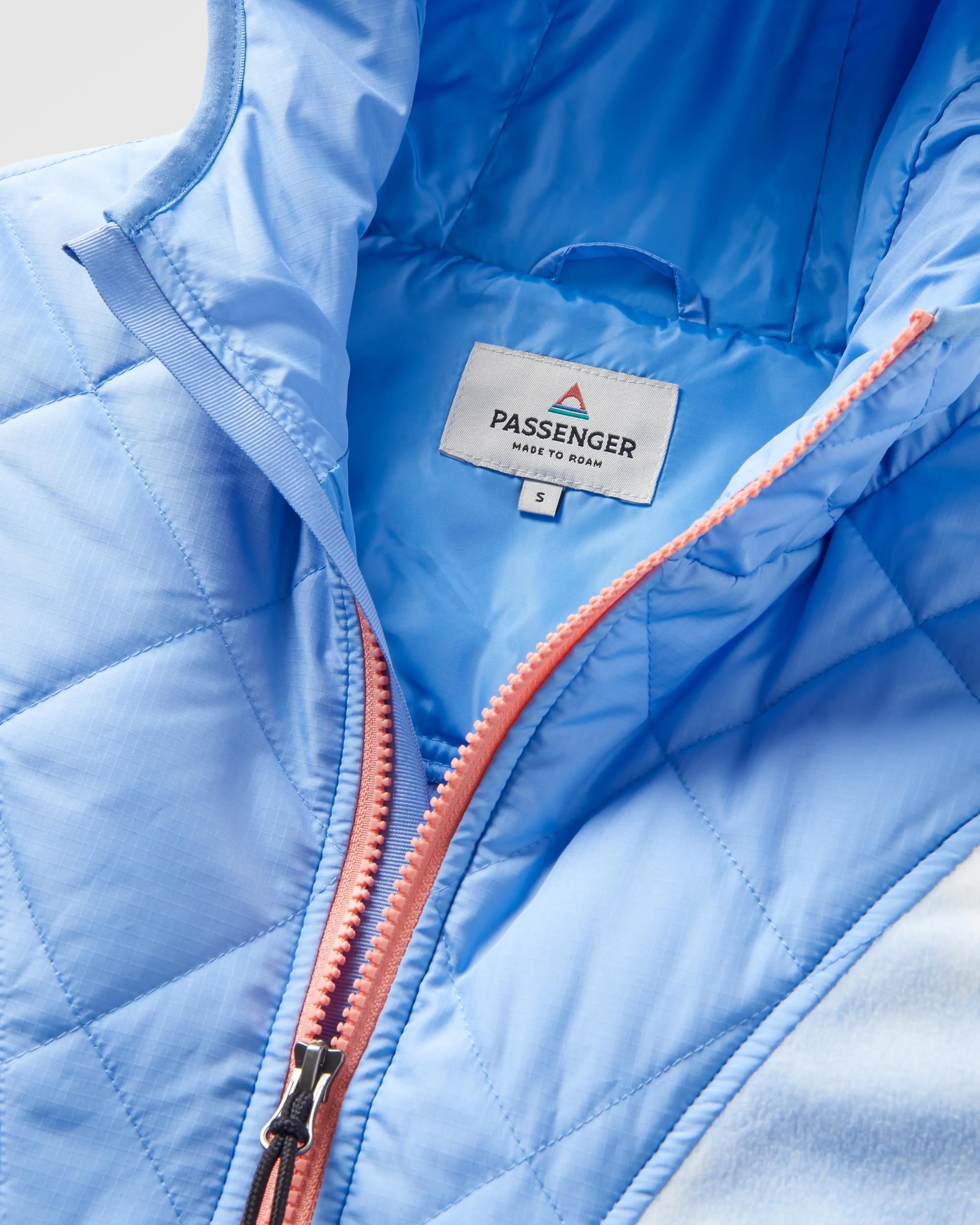 Juana Recycled Polar Hooded Fleece - Tie Dye Cornflower - Flatlay