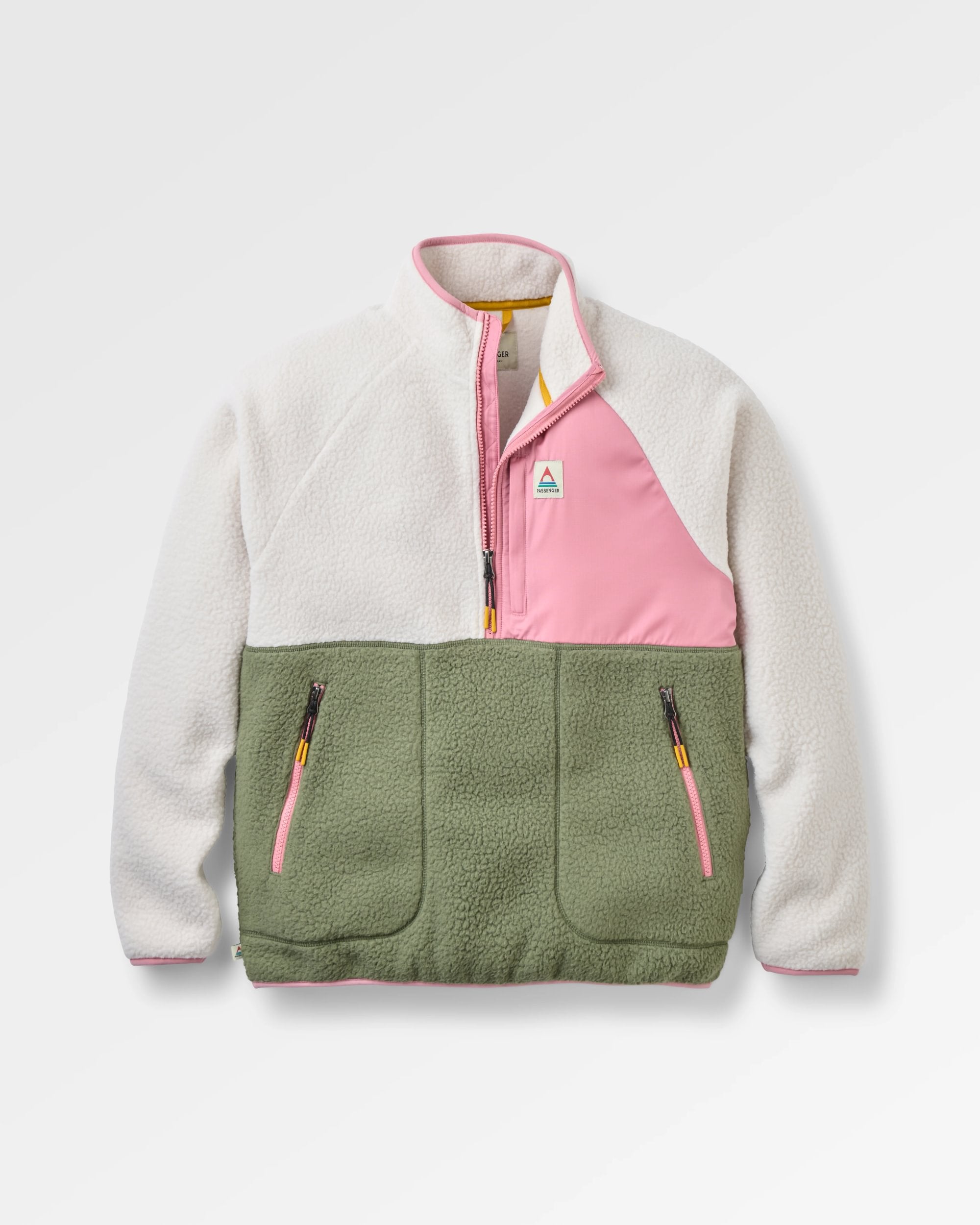 Home Sherpa Fleece - Dusty Olive/White Sand - Flatlay