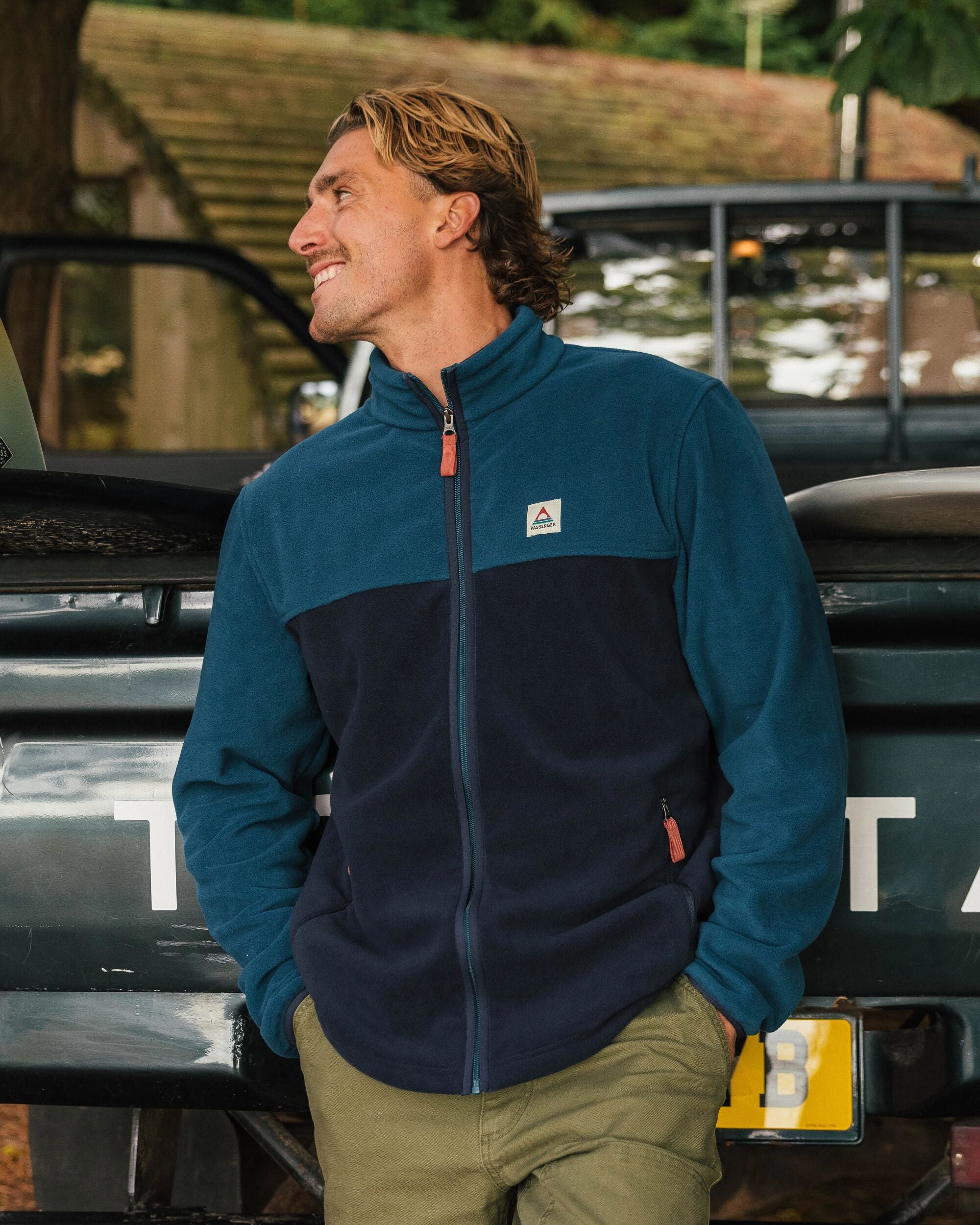 Ridge 2.0 Full Zip Recycled Polar Fleece - Tidal Blue/Rich Navy - Lifestyle