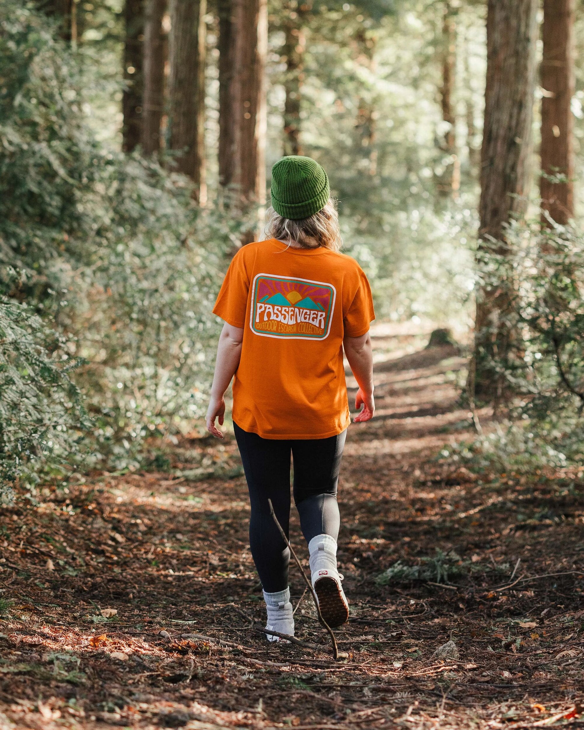 Golden Hour Recycled Cotton T-Shirt - Sunrise Orange