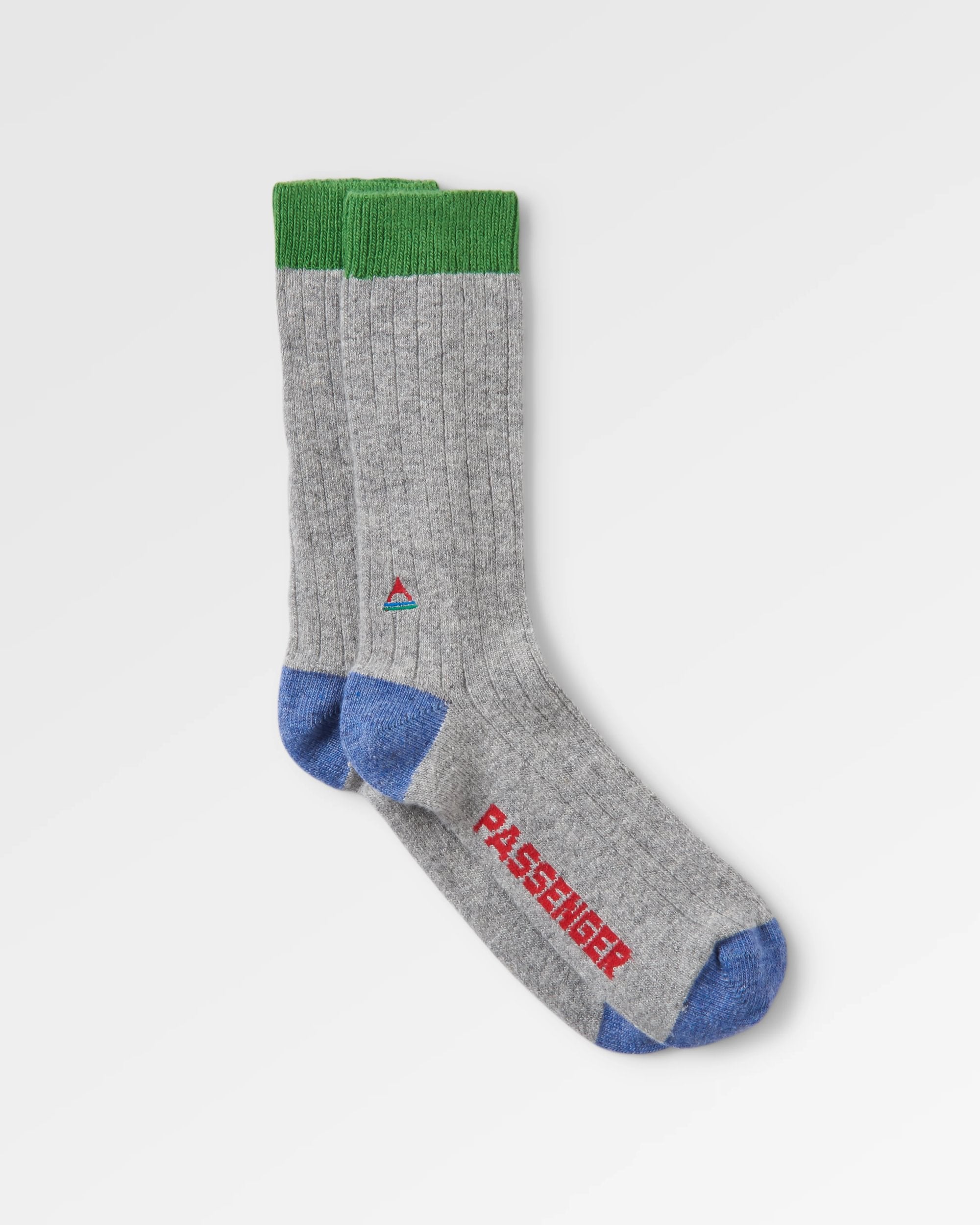 Koa Crew Sock - Grey Marl - Flatlay