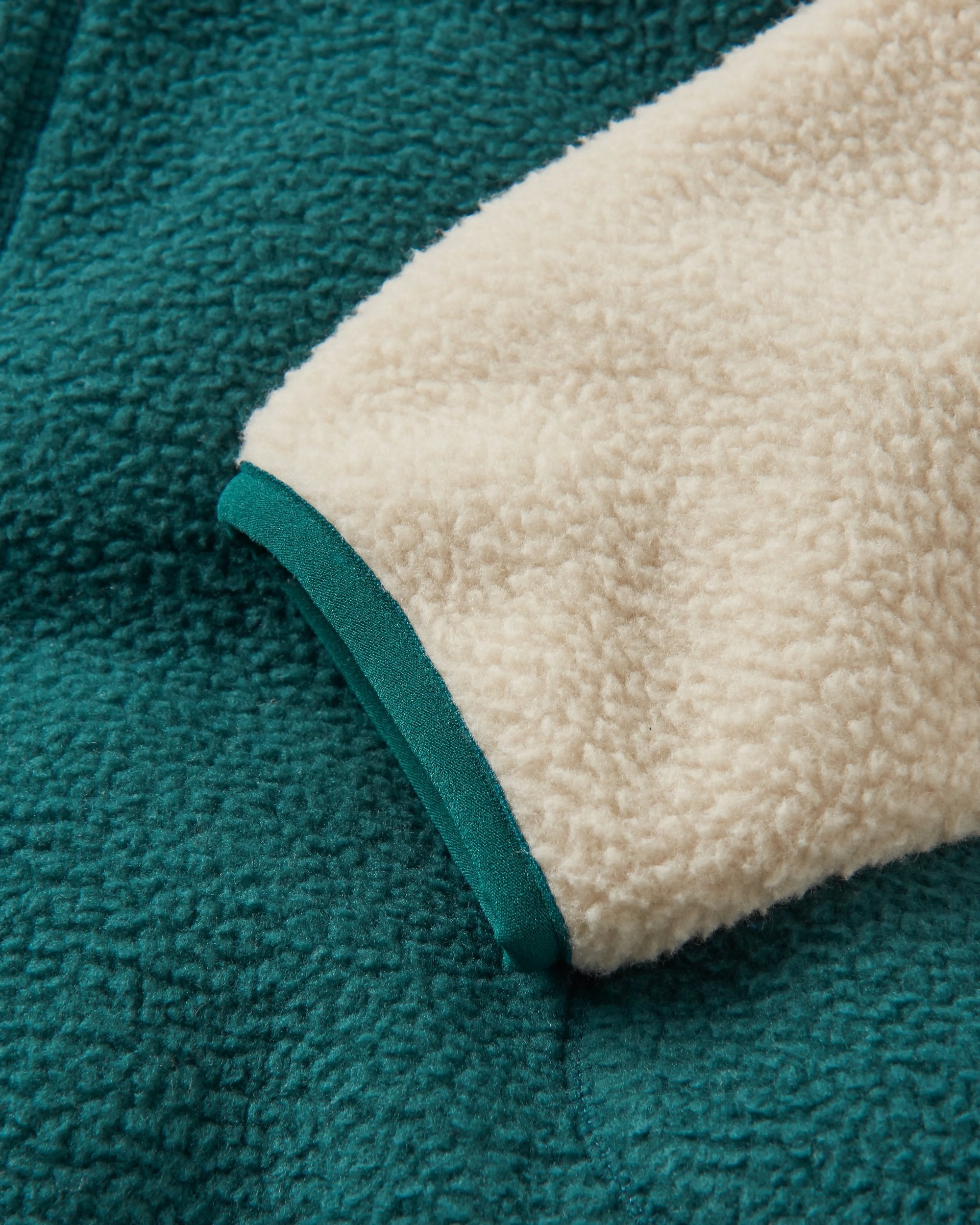 Home Recycled Sherpa Fleece - Rain Forest/ Oatmeal - Flatlay