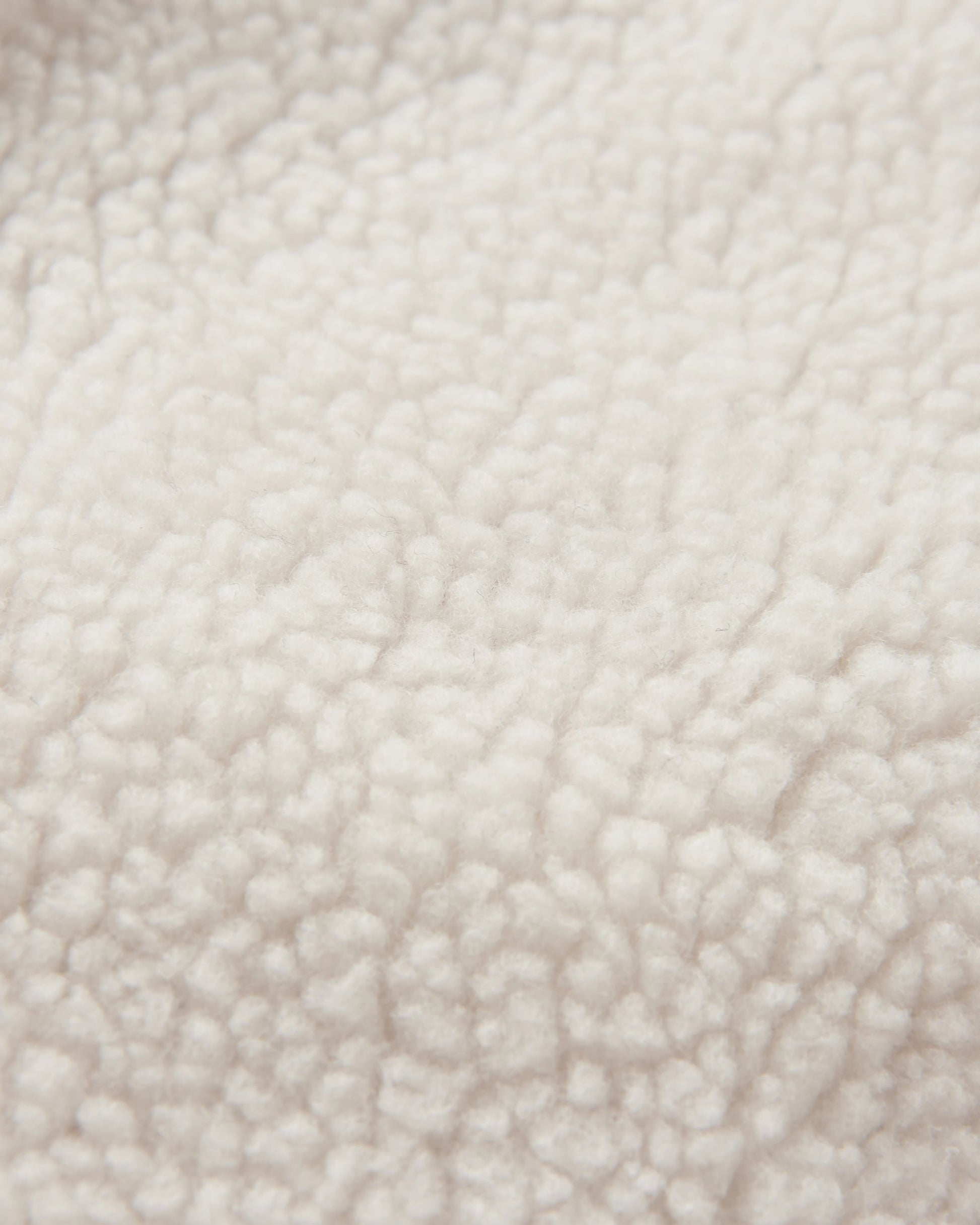 Clover Recycled Cotton-Lined Sherpa Fleece - Vintage White