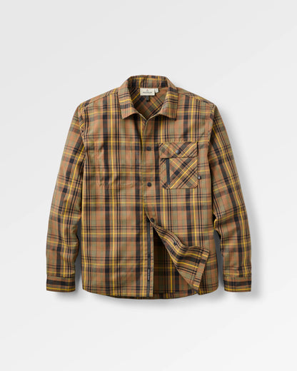 Fogline Overshirt - Toffee/Dusty Olive Check - Flatlay