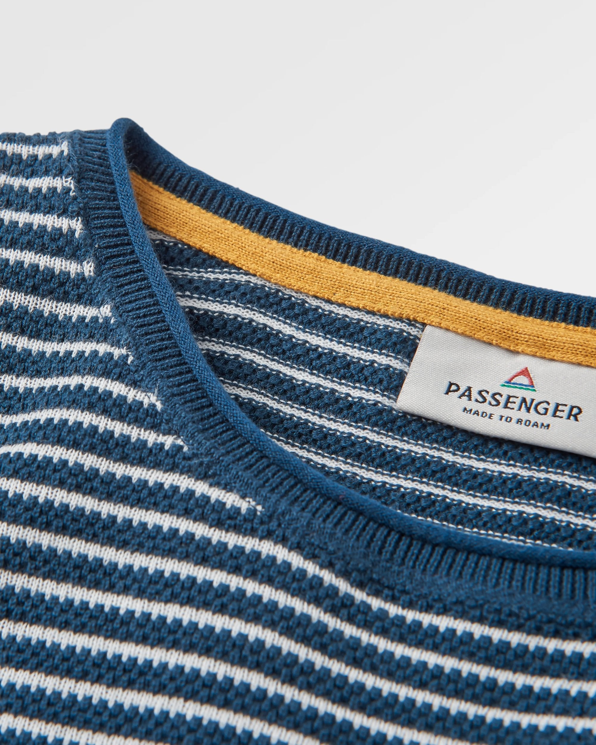 Muir Organic Knitted Jumper - Dark Denim - Flatlay