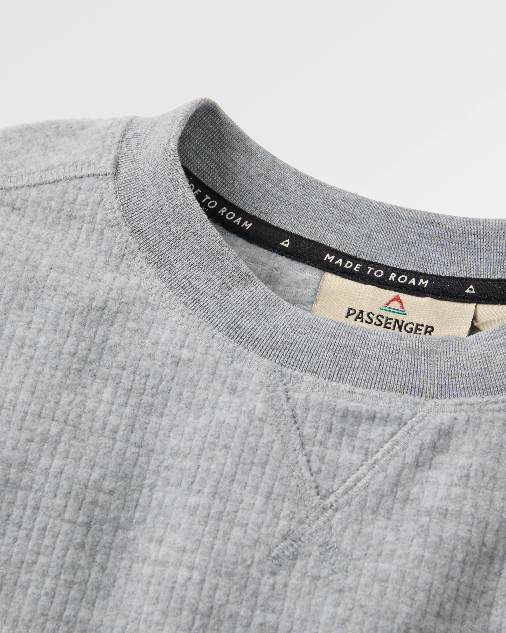 Forestscape Recycled Grid Fleece Crew - Grey Marl - Flatlay