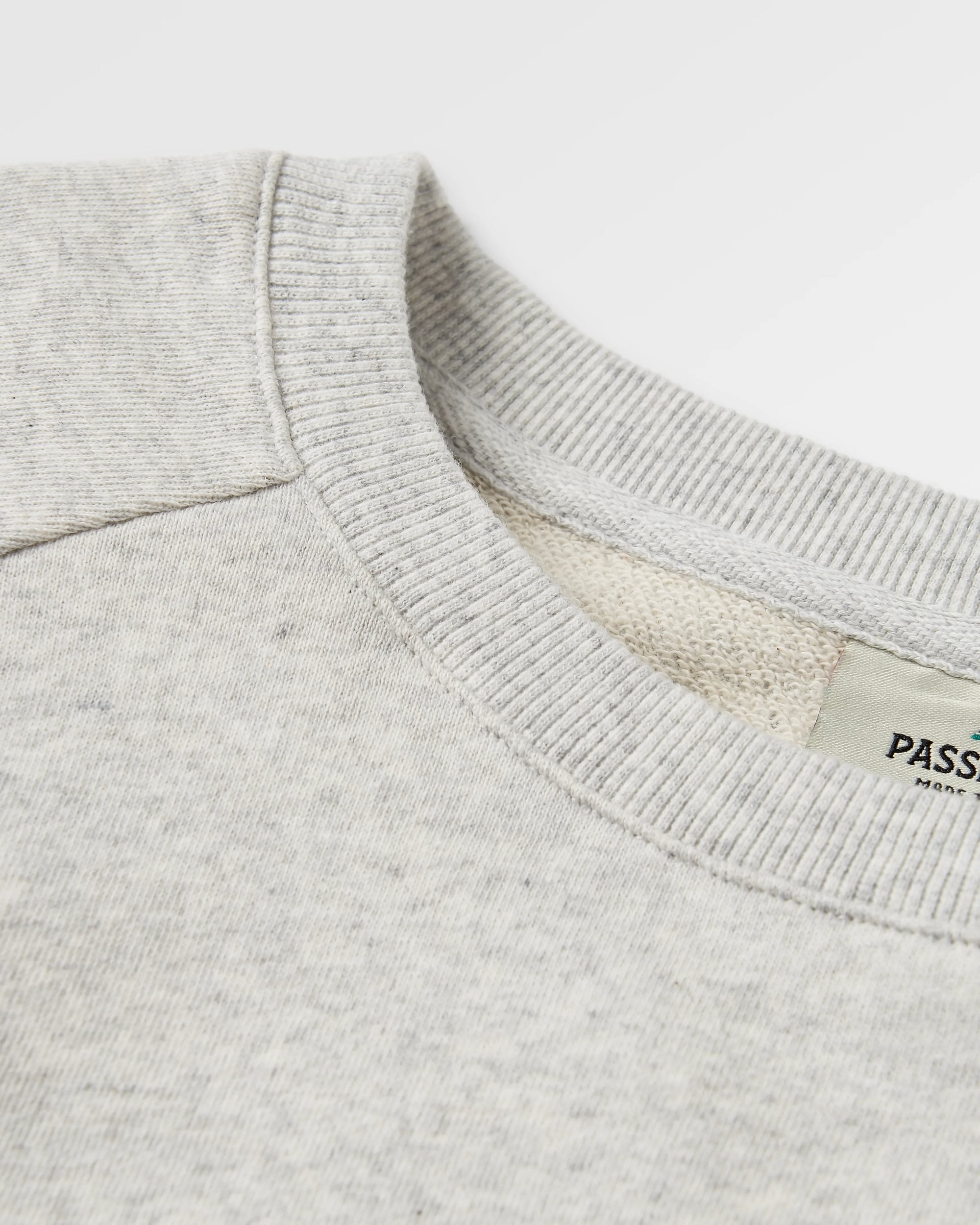 Fade Organic Cotton Sweatshirt - Light Grey Marl - Flatlay
