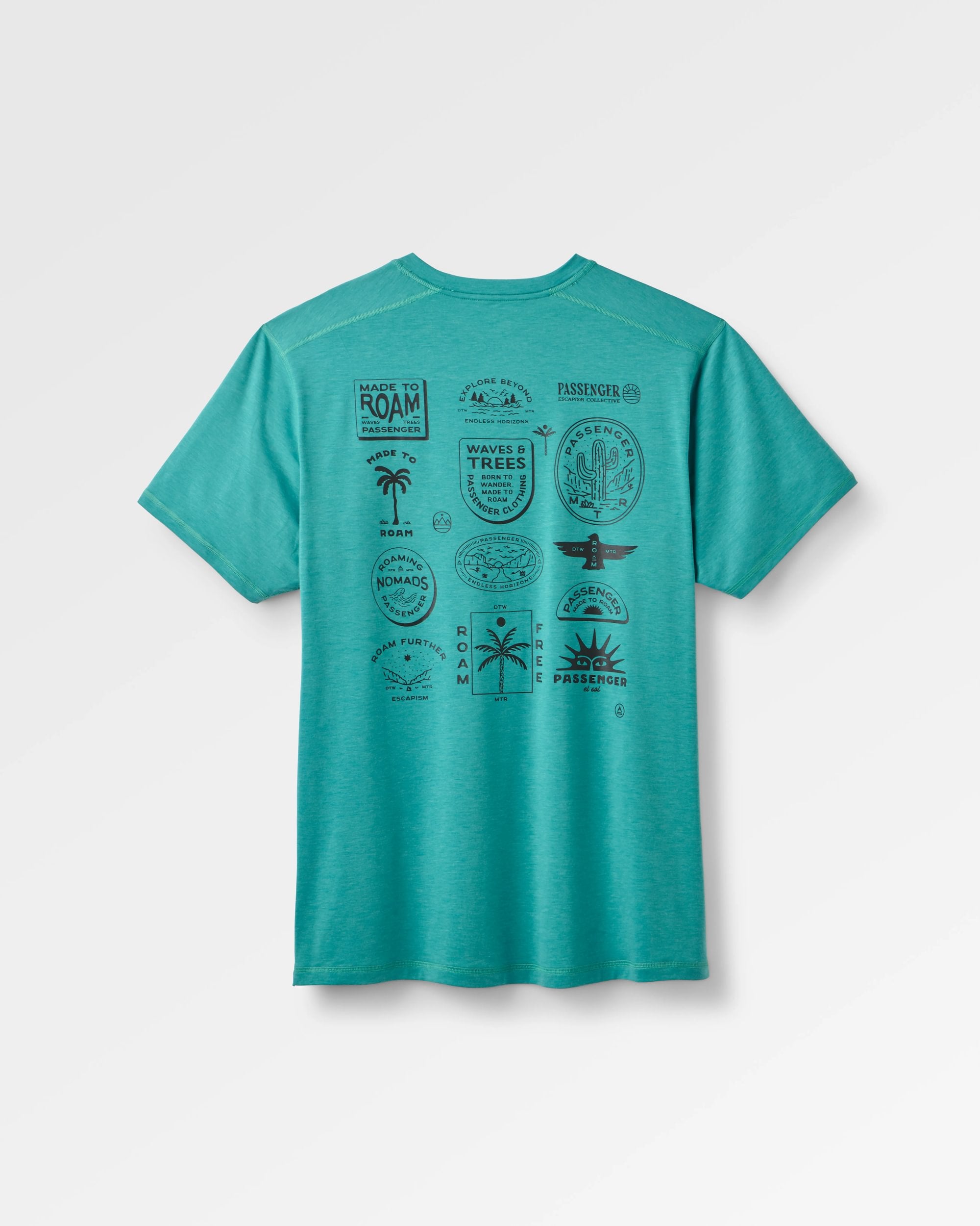 Men's Solscape Active T-Shirt - Ocean Teal Marl - Flatlay